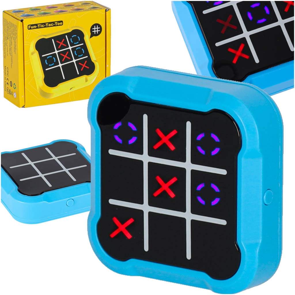 Elektronisk Tic Tac Toe-spil – Bærbar blå konsol
