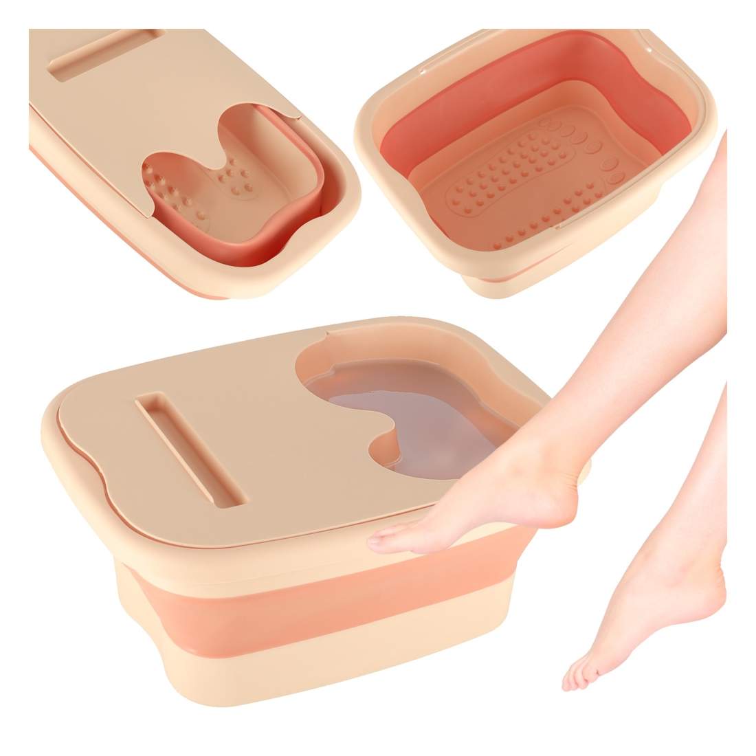 Fottvättmassageskål – silikon, hopfällbar, med flikar | Hem & Hobby | Pryloteket
