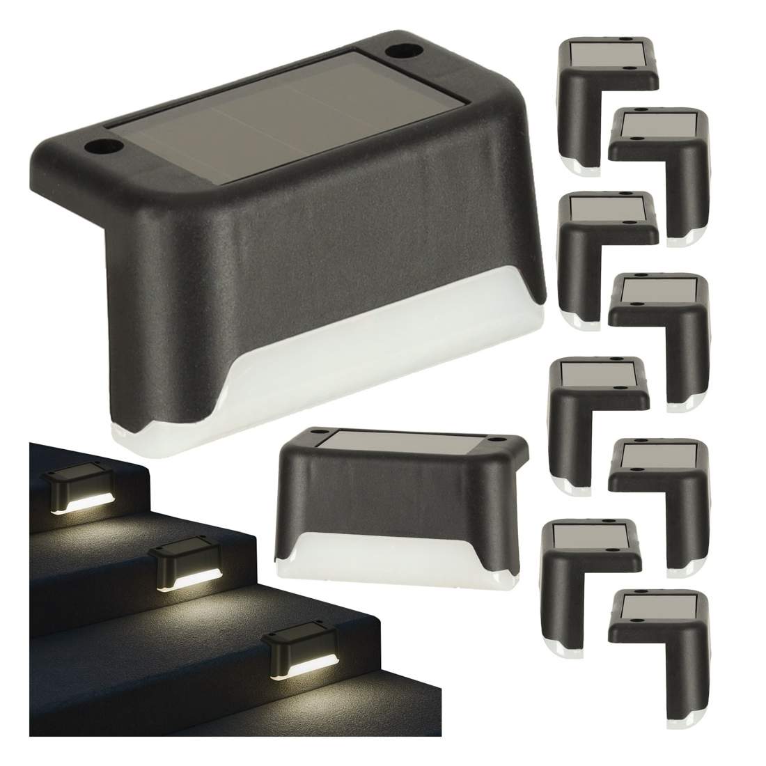 Utomhussol LED-trappljus – Skymningssensor, 8 st | Hem & Hobby | Pryloteket