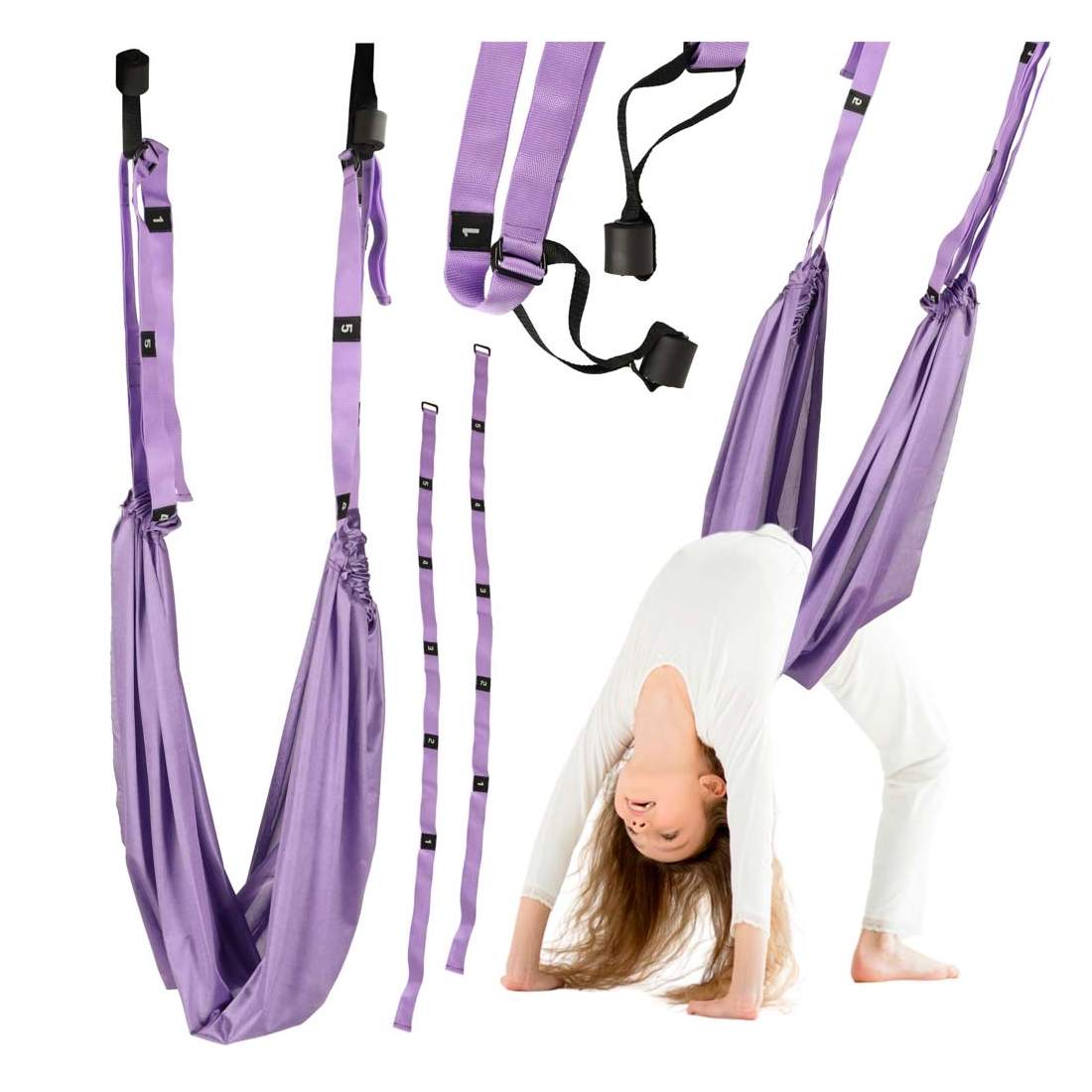 Aerial Yoga Hammock Sling – Sensorisk träning, 100 kg kapacitet | Hem & Hobby | Pryloteket