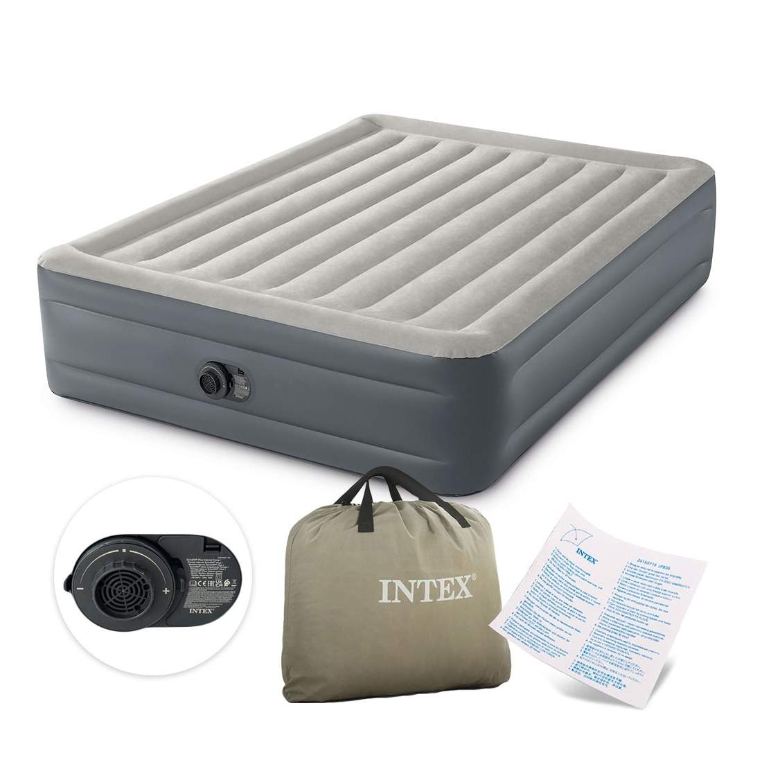 Uppblåsbar madrass med inbyggd pump, 203x152 cm | Hem & Hobby | Pryloteket