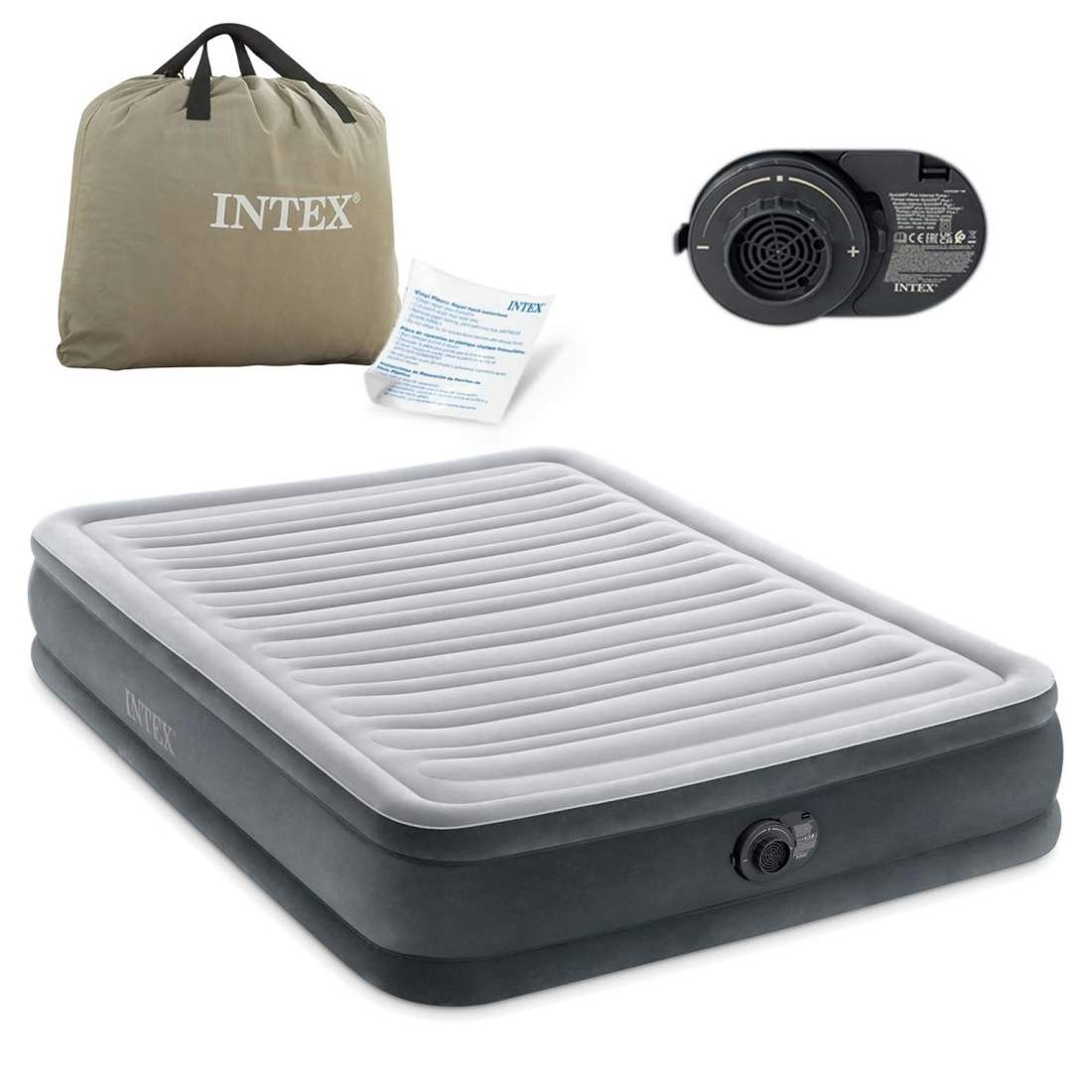 Dubbelsäng Luftmadrass med inbyggd pump – 191x137cm | Hem & Hobby | Pryloteket
