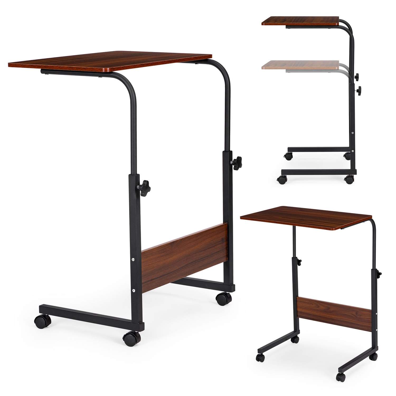 Mobilt bärbar datorbord med hjul – mörkbrunt sidobord | Hem & Hobby | Pryloteket