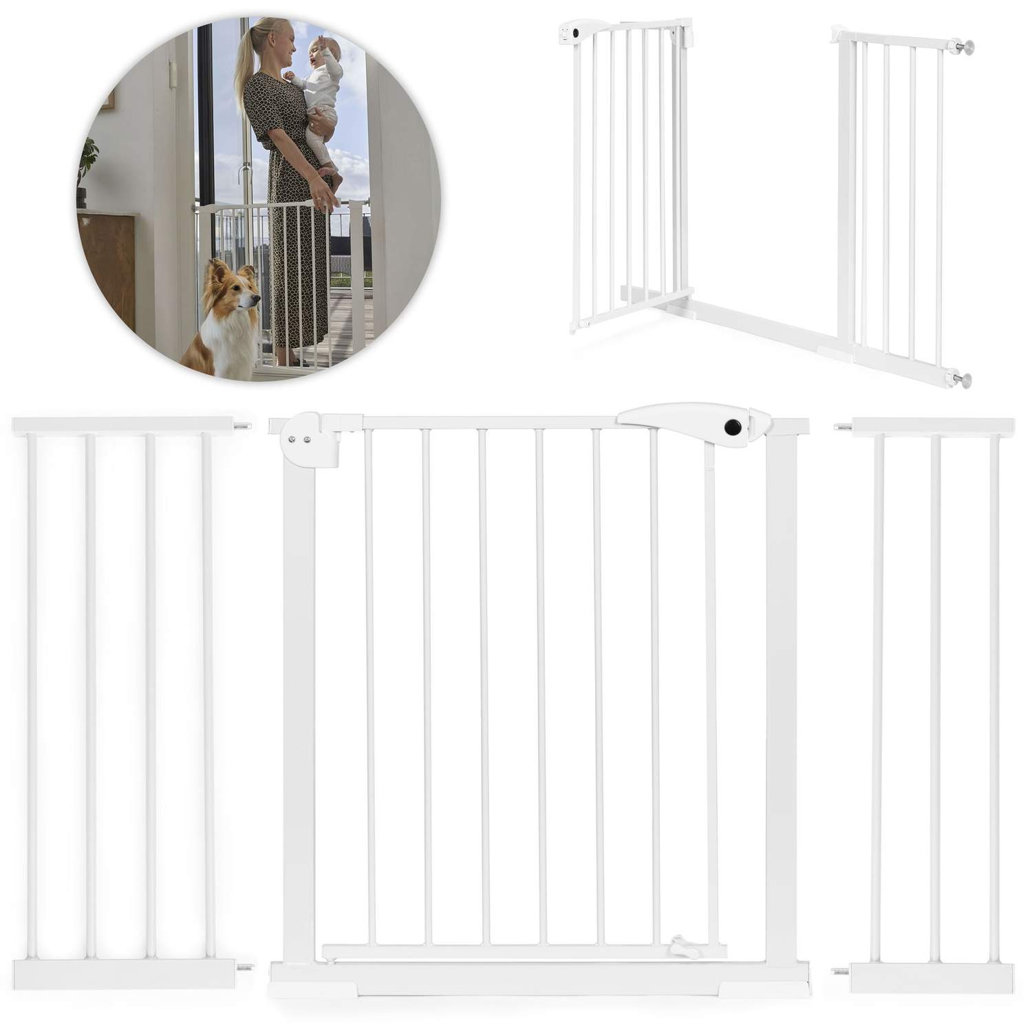 Justerbar Sikkerhedslåge til Trapper & Døre, Stål, 74-132 cm