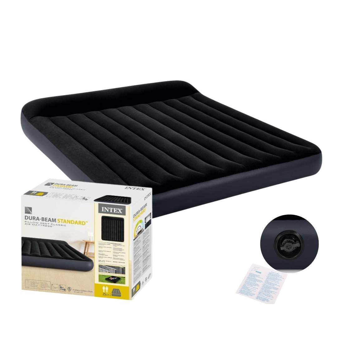 Dubbel luftmadrass med sänggavel – 203x183x25 cm | Hem & Hobby | Pryloteket