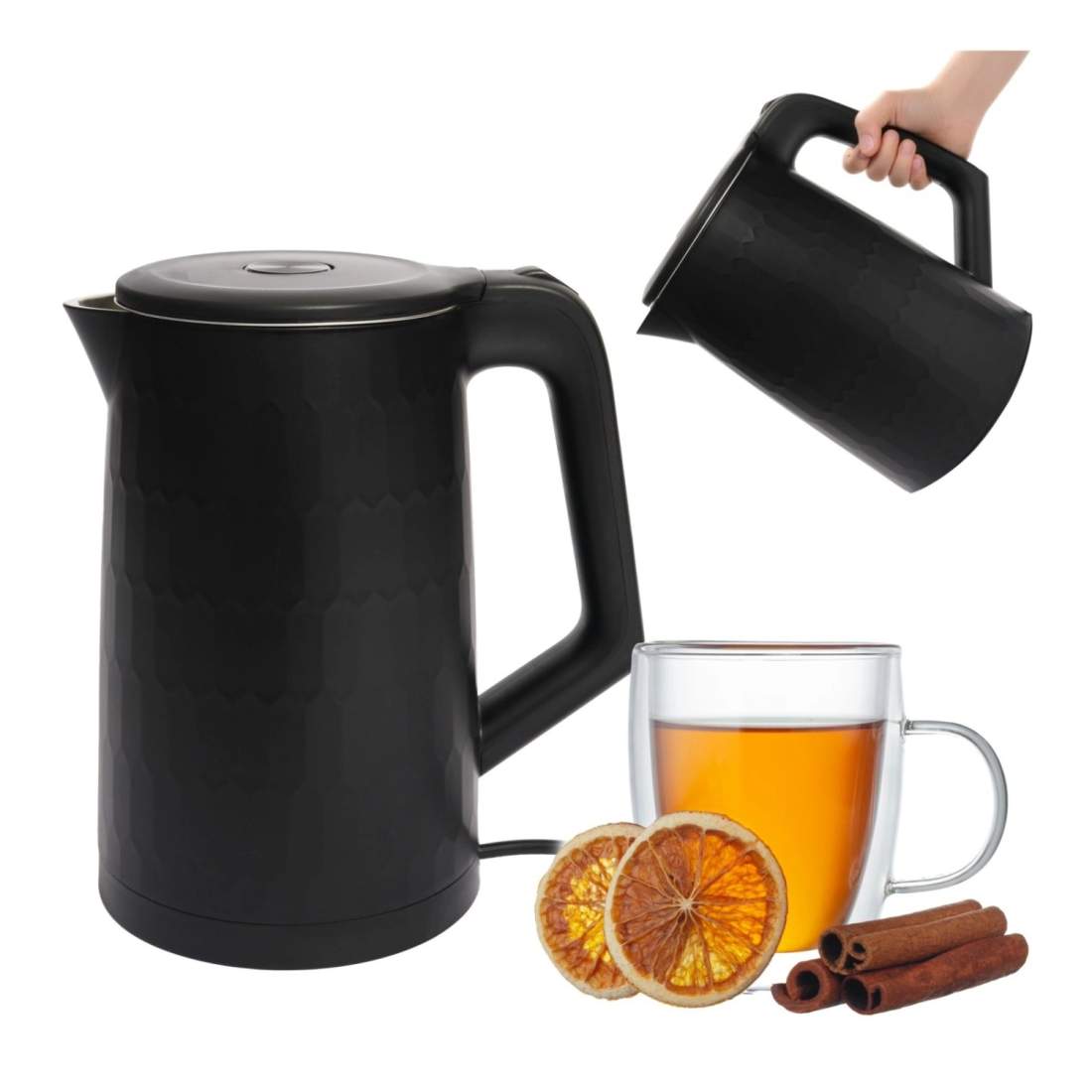 Sladdlös resevattenkokare, 1500W 1,8L – Svart | Hem & Hobby | Pryloteket