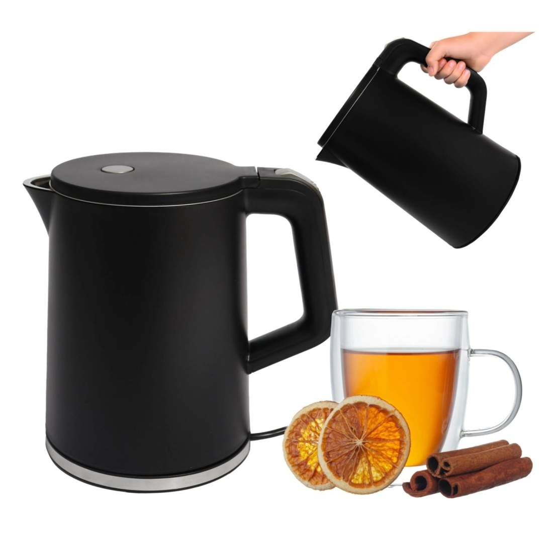 Sladdlös resevattenkokare, 1500W, 1,2L – Svart | Hem & Hobby | Pryloteket