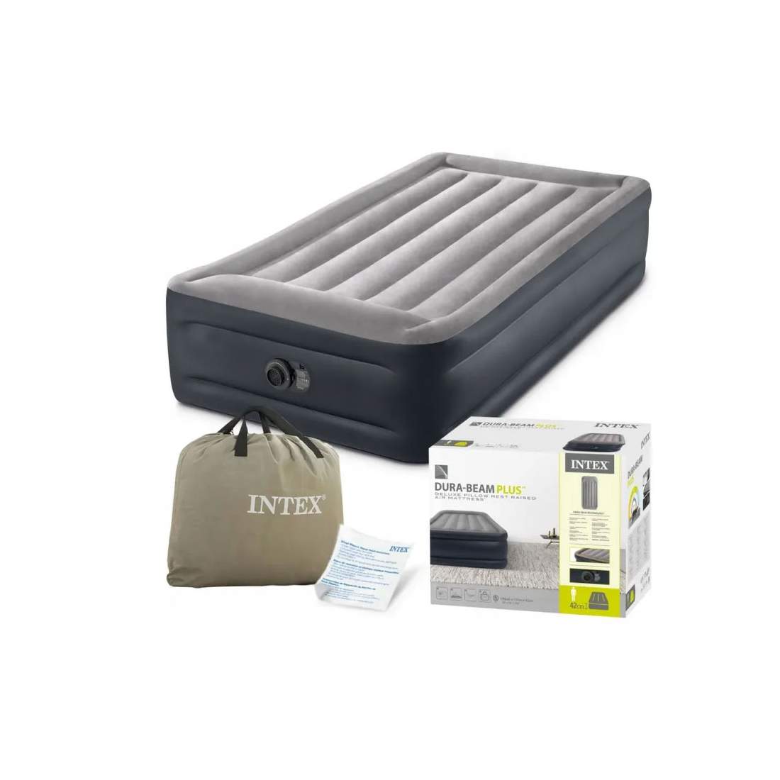 Enkel luftmadrass med inbyggd pump, 191x99x42 cm | Hem & Hobby | Pryloteket