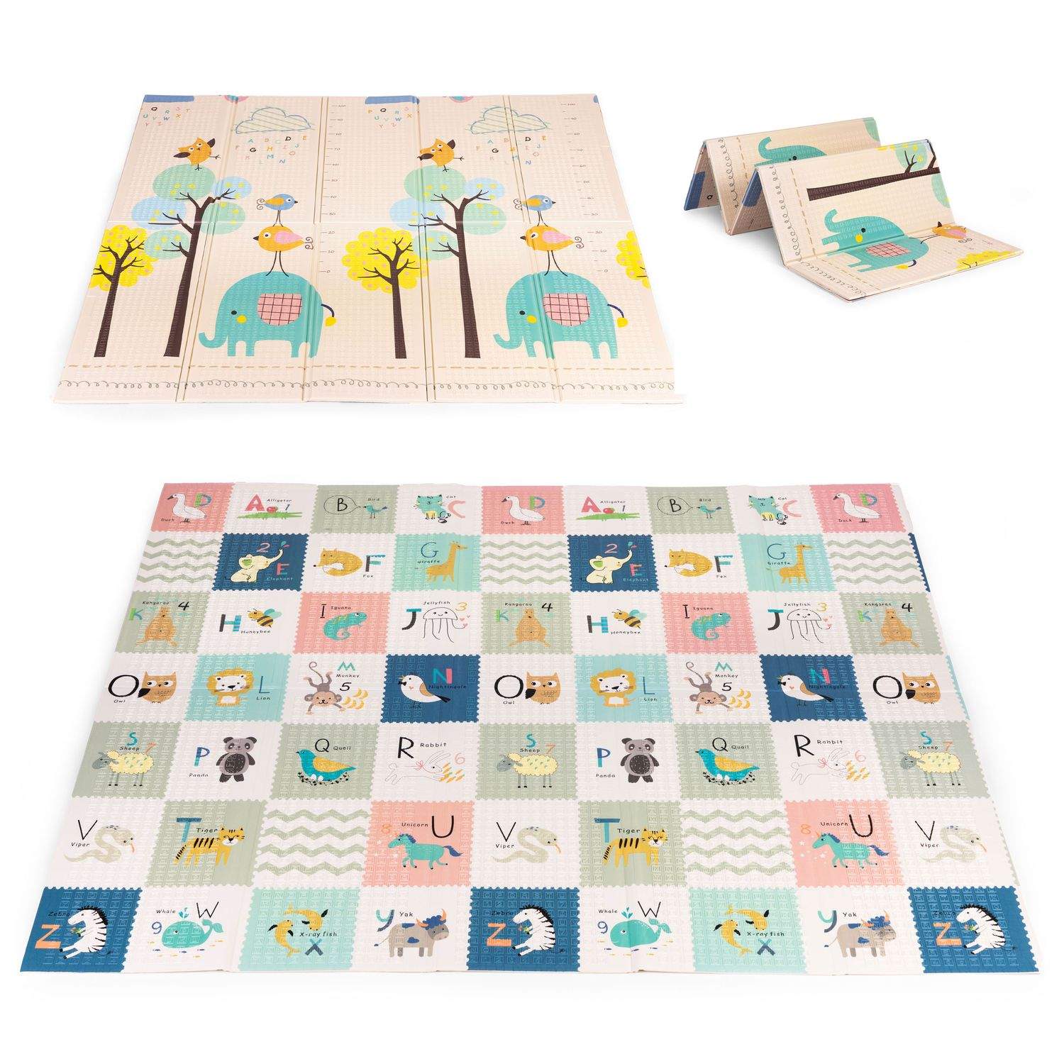 Skumlegemåtte til børn, 200x180 cm, foldbar og pædagogisk