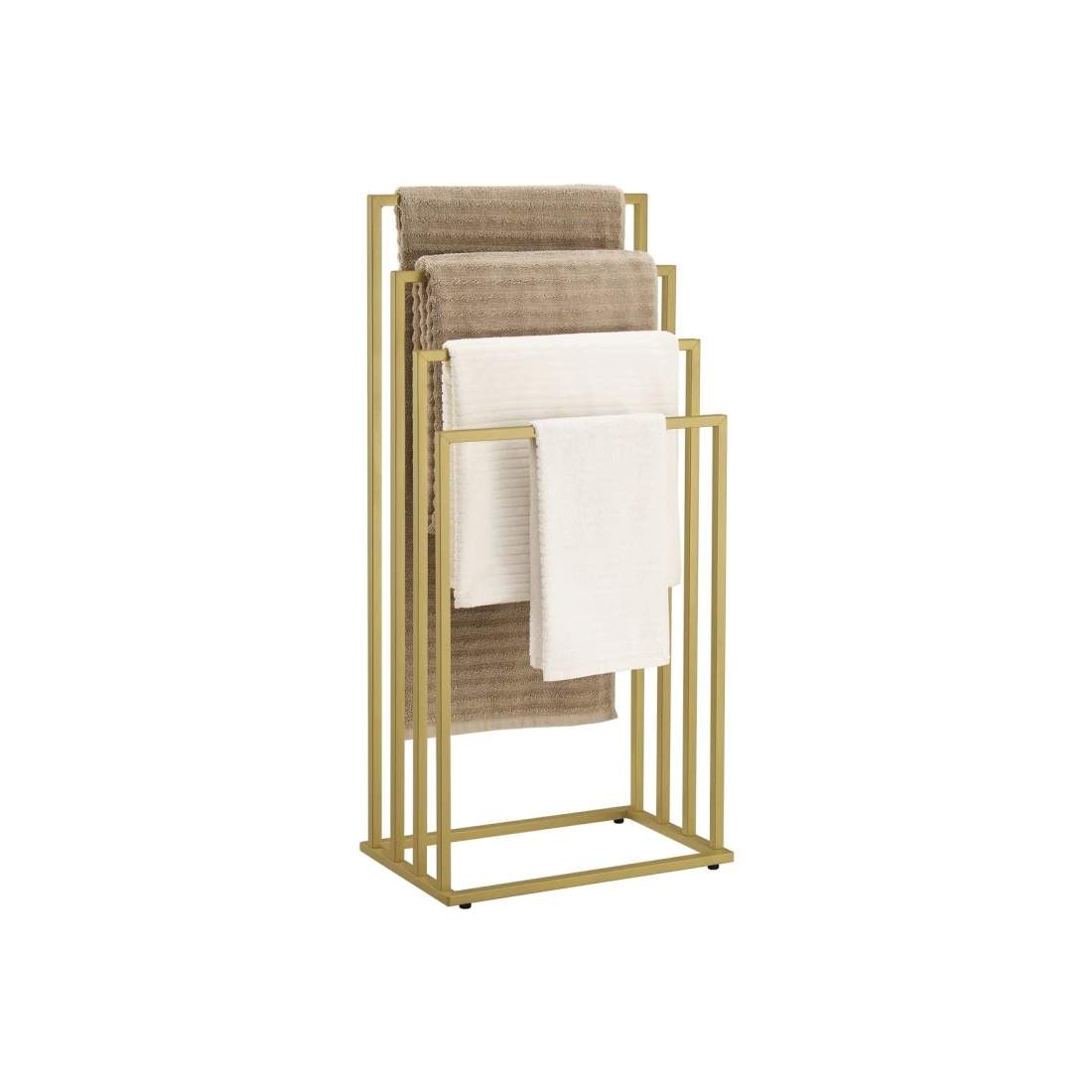 Handduksställ i guld med 4 stänger – utrymmesbesparande design | Hem & Hobby | Pryloteket