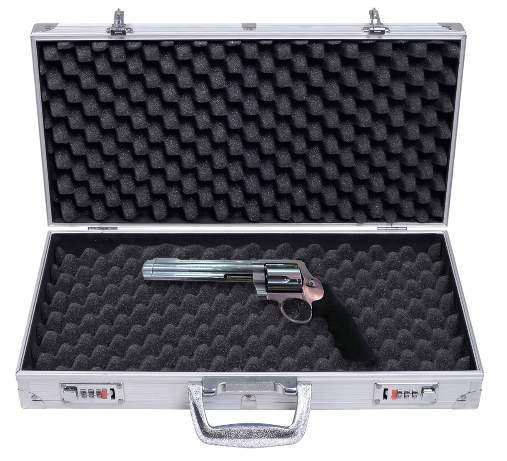 Pistolkasse med skumindsats – 47x25 cm, låsbar og holdbar
