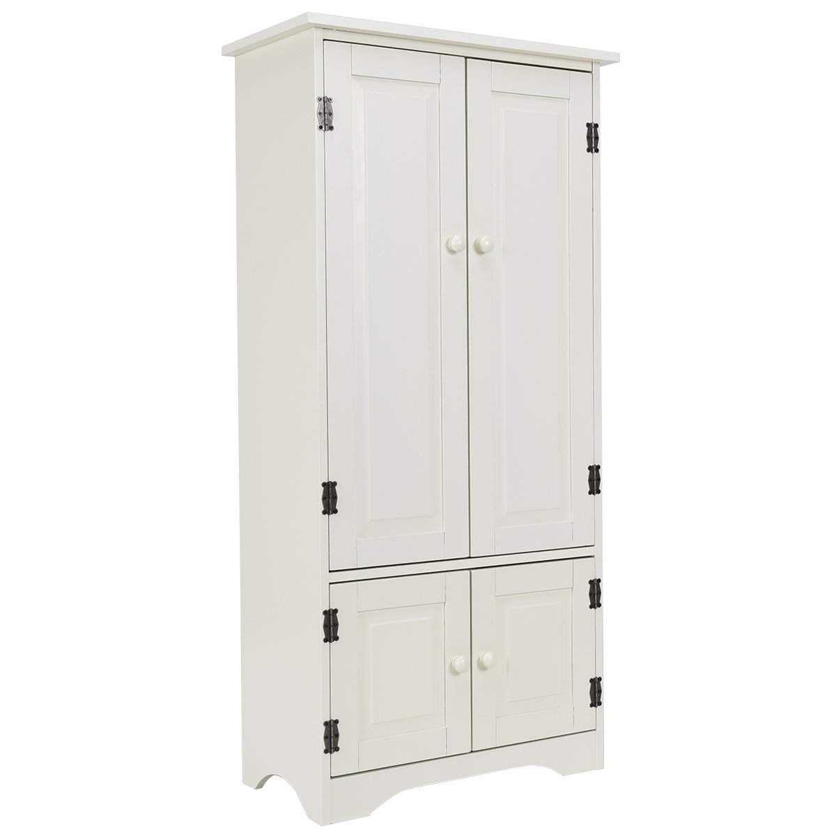 Justerbar hylde Highboard – Cremehvidt opbevaringsskab