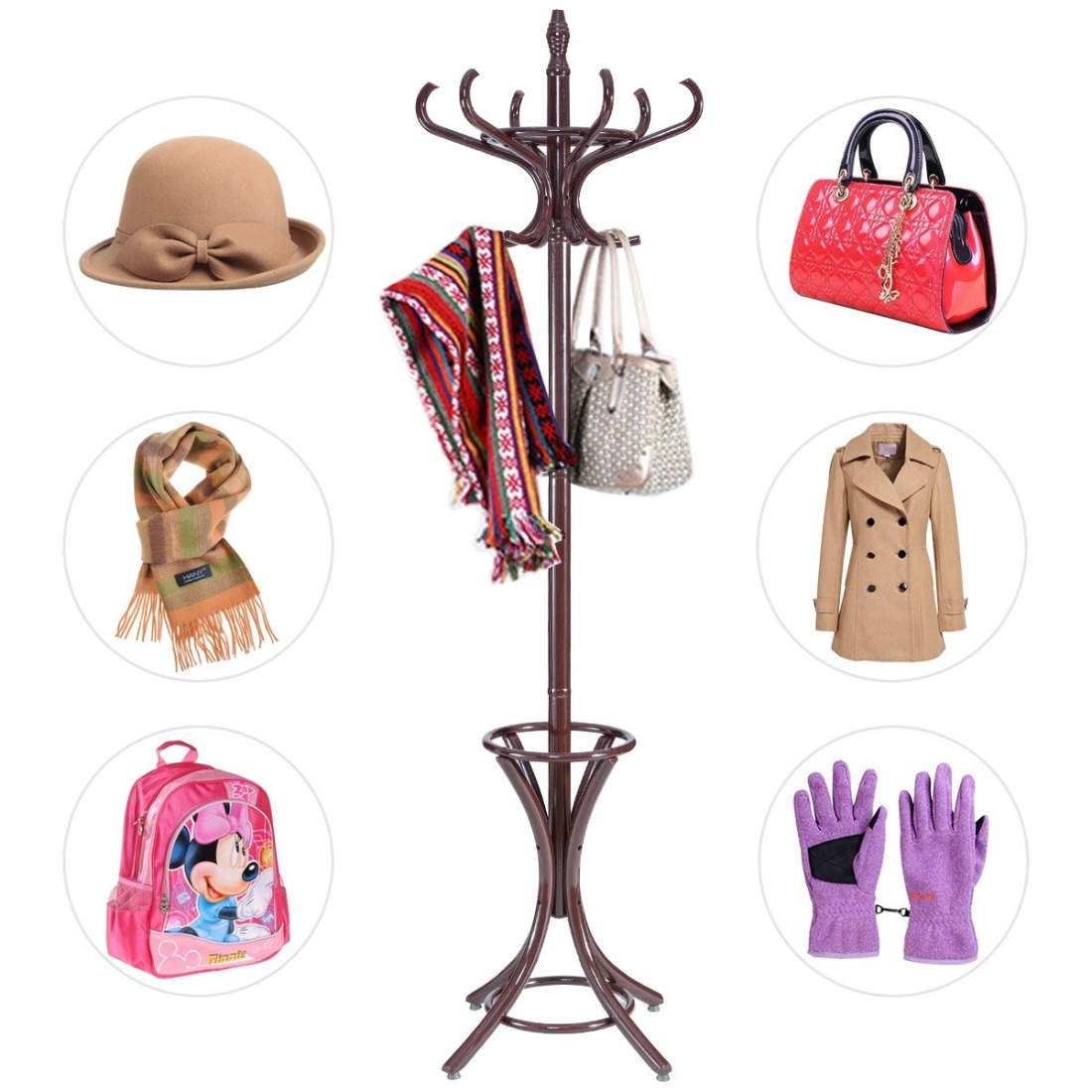 Klädhängare med paraplystativ – 12 krokar, utrymmesbesparande design | Hem & Hobby | Pryloteket