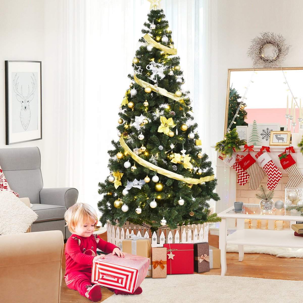 Kunstigt juletræ – PVC, metalfod, 150-240 cm