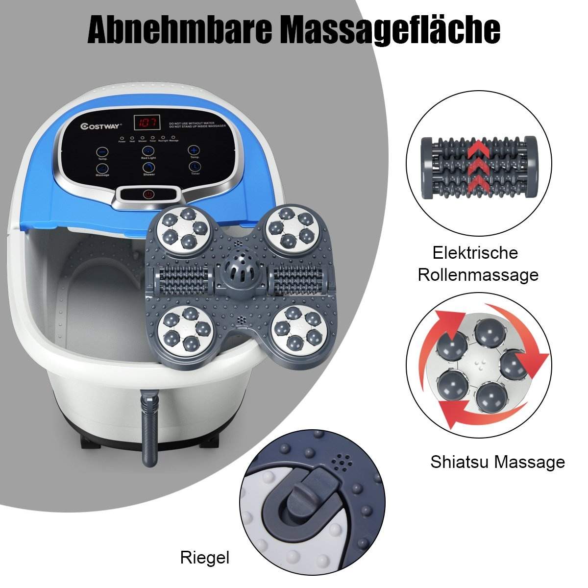 Shiatsu fodspa med opvarmet massage og rødlysterapi