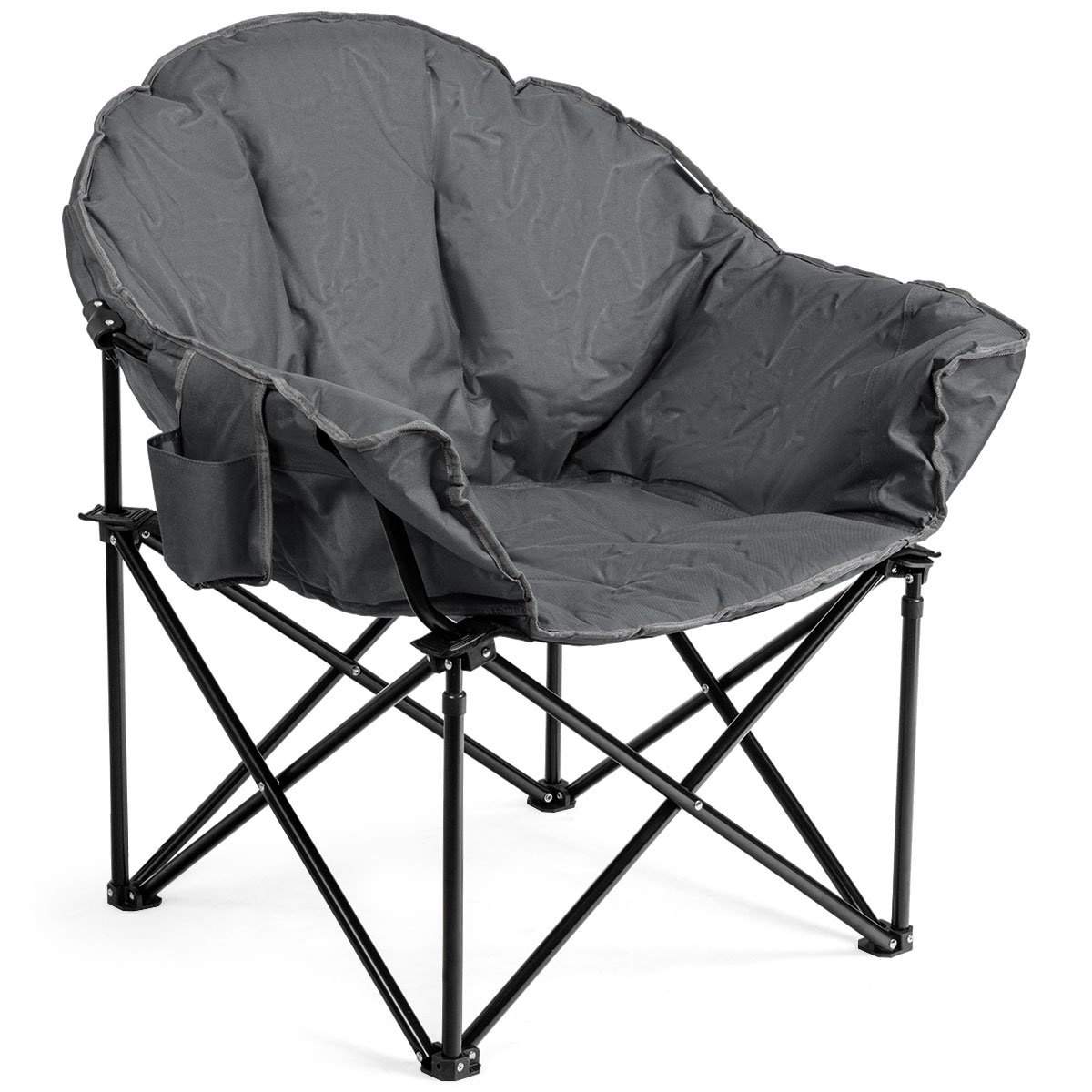 Oversized Folding Moon Stol med kopholder – Grå