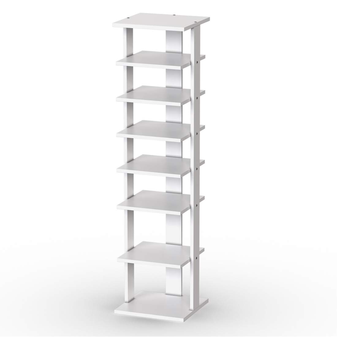 Skoställ i trä – 8-lagers vertikal arrangör, vit | Hem & Hobby | Pryloteket