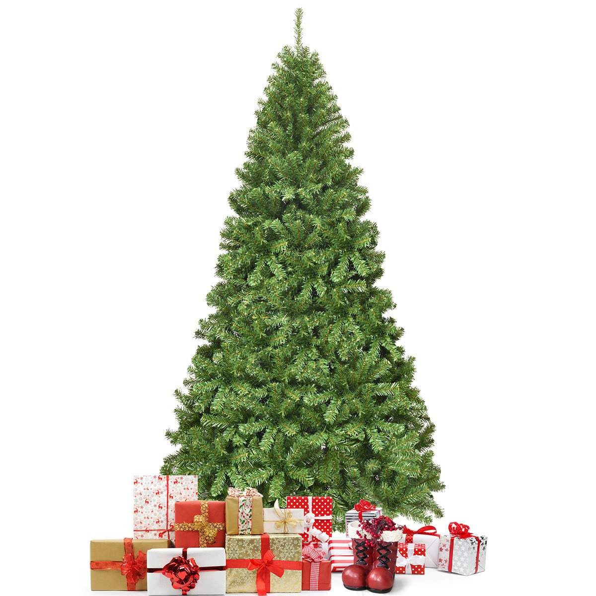 230 cm kunstigt juletræ med metalfod – Realistiske PVC-grene