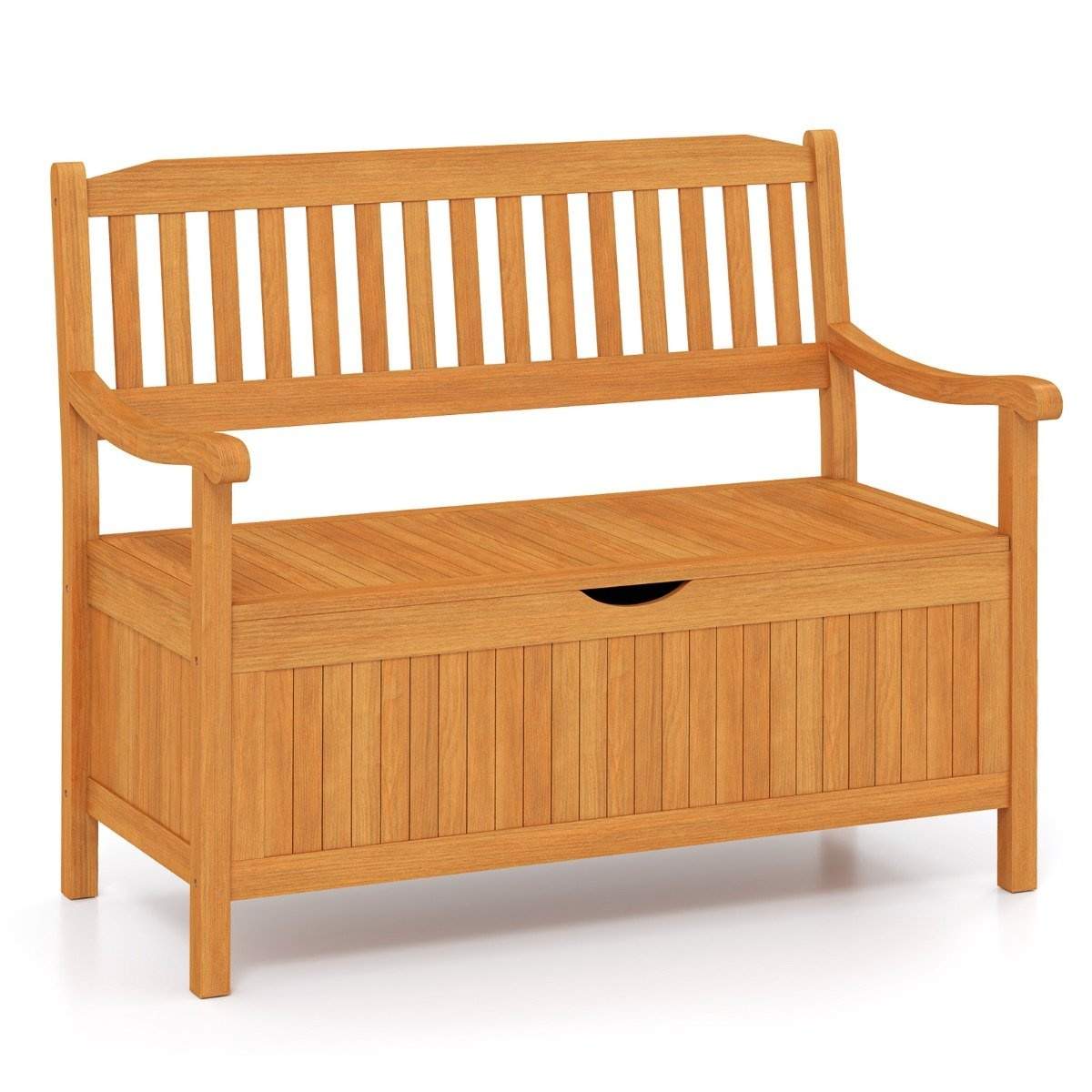 Havebænk af træ med opbevaring – sæder 2, 360 kg kapacitet