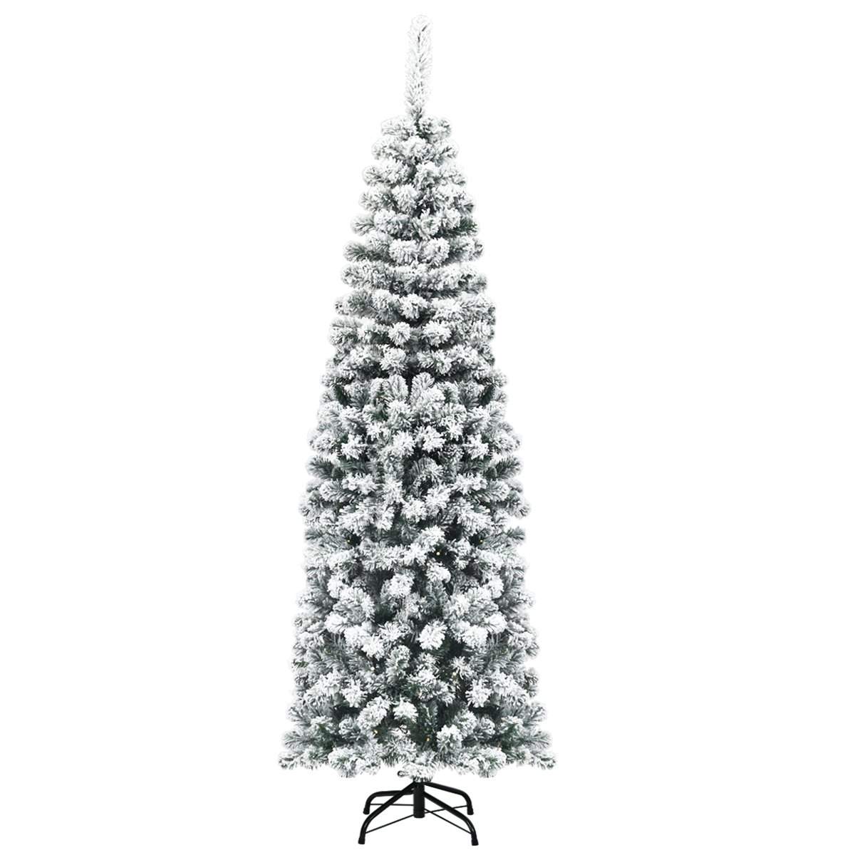 Snowy Pencil Juletræ – 180 cm, PVC, Metal Stand