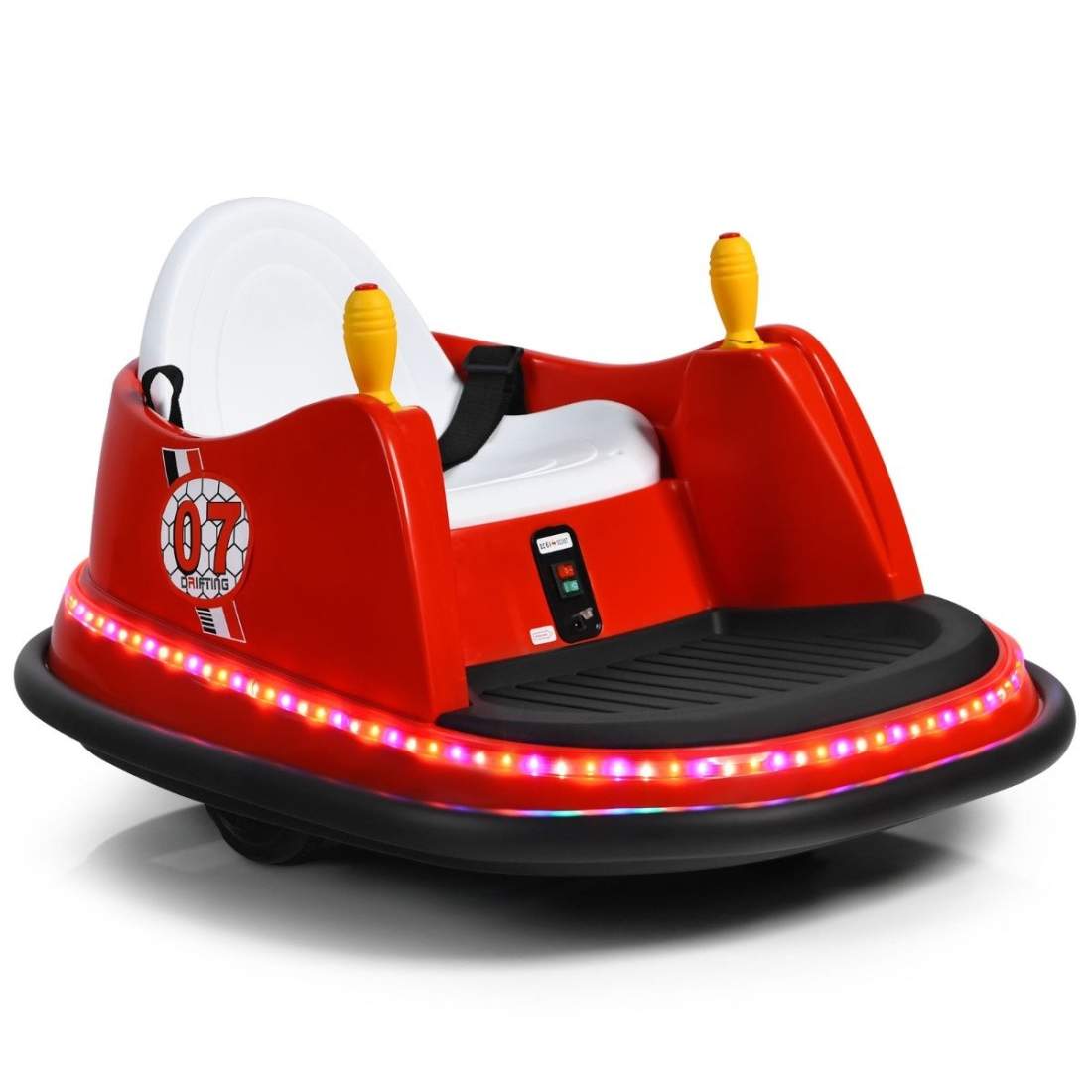 Elektrisk stötfångare för barn 6V med lampor, 360° spinn, röd | Hem & Hobby | Pryloteket