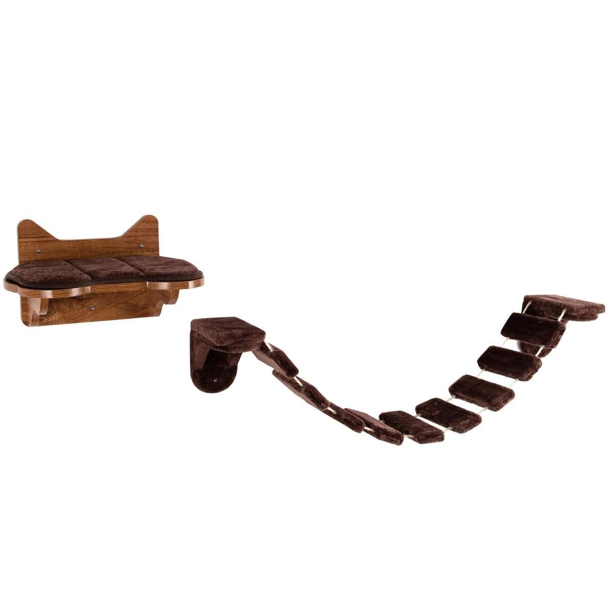 Väggmonterad kattklättringsset – Bed & Bridge, brun | Hem & Hobby | Pryloteket