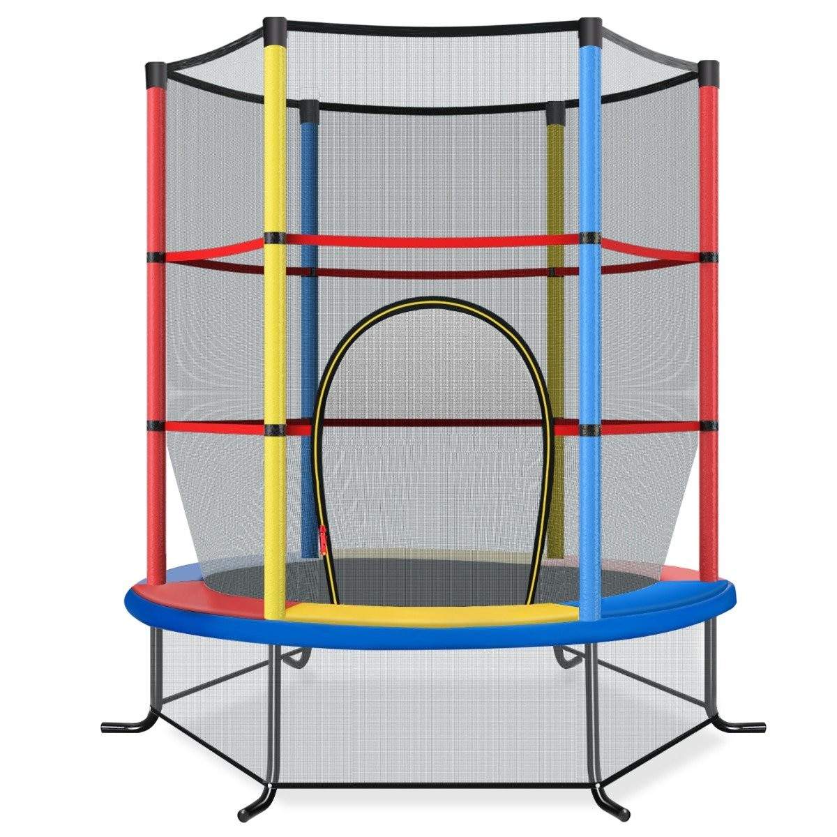 Trampolin til børn med sikkerhedsnet – 135 kg kapacitet, Ø140 cm