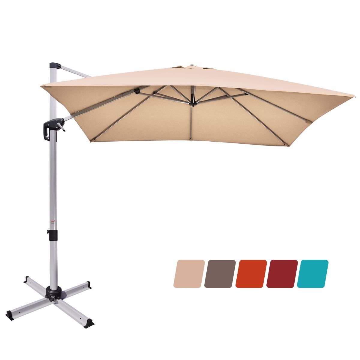 Uteplatsparaply med korsbas, 360° rotation, 2,95 m beige | Hem & Hobby | Pryloteket