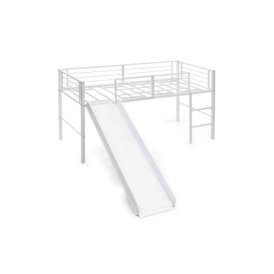 Loftsäng för barn med rutschkana och säkerhetsskena – 198 x 96 x 109 cm | Hem & Hobby | Pryloteket