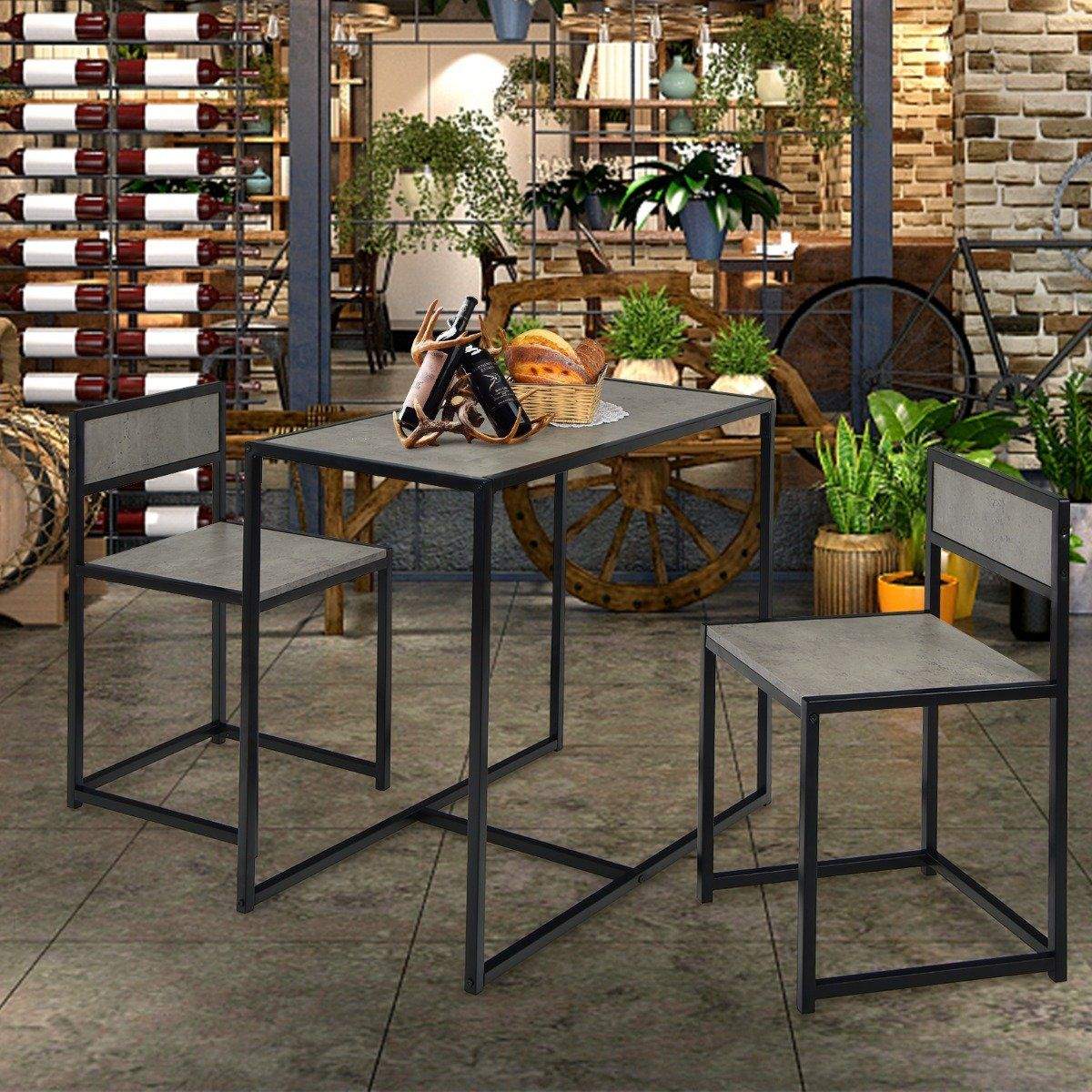 Pladsbesparende 3-delt spisebordssæt – bord og 2 stole