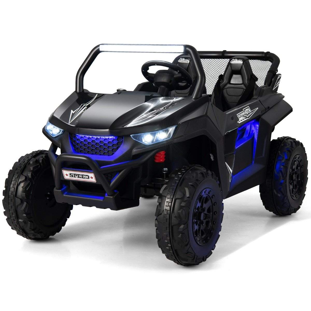 Børns 12V UTV ride-on bil – 2-personers, musik og lys