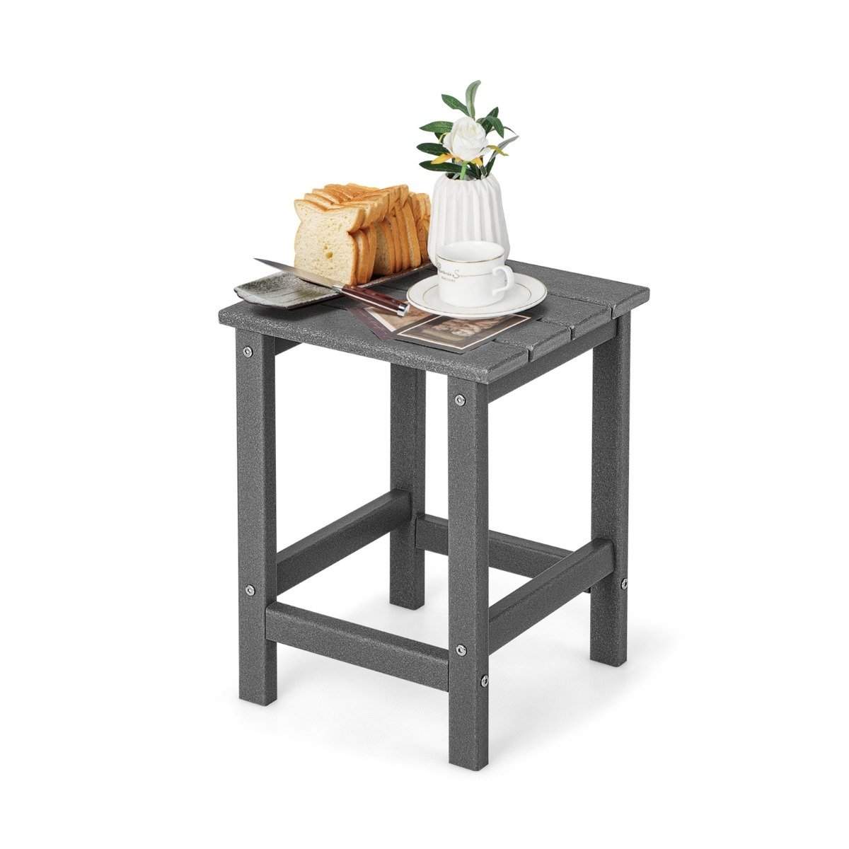 Udendørs HDPE Adirondack Sidebord – Vejrbestandig, 36x36x47 cm
