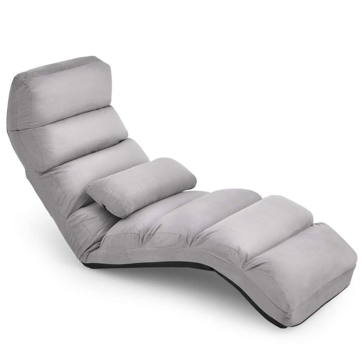 Justerbar grå gulvseng – 5 positioner, skumkomfort