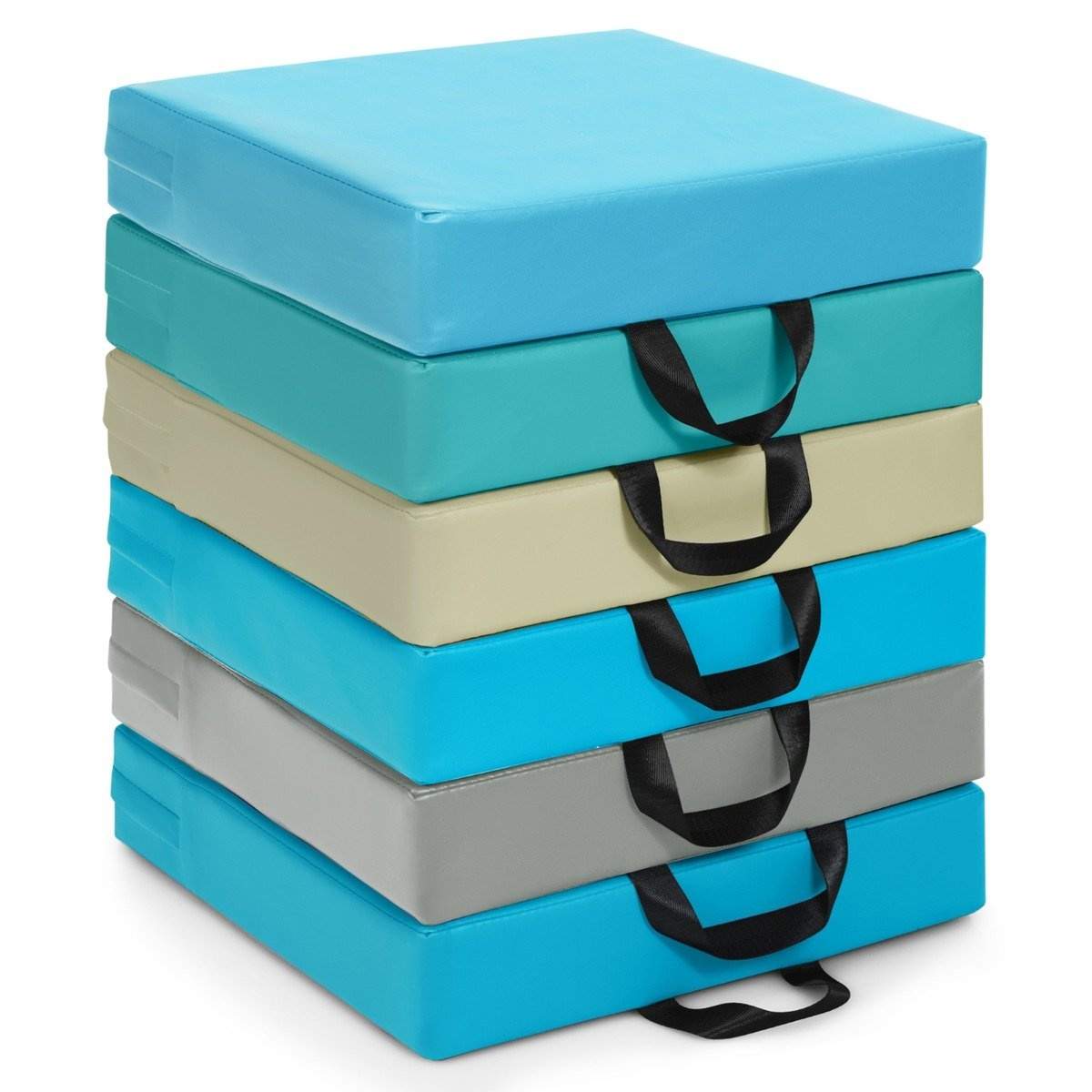 Sæt med 6 gulvpuder til børn – Vandtæt, bærbar, farverig