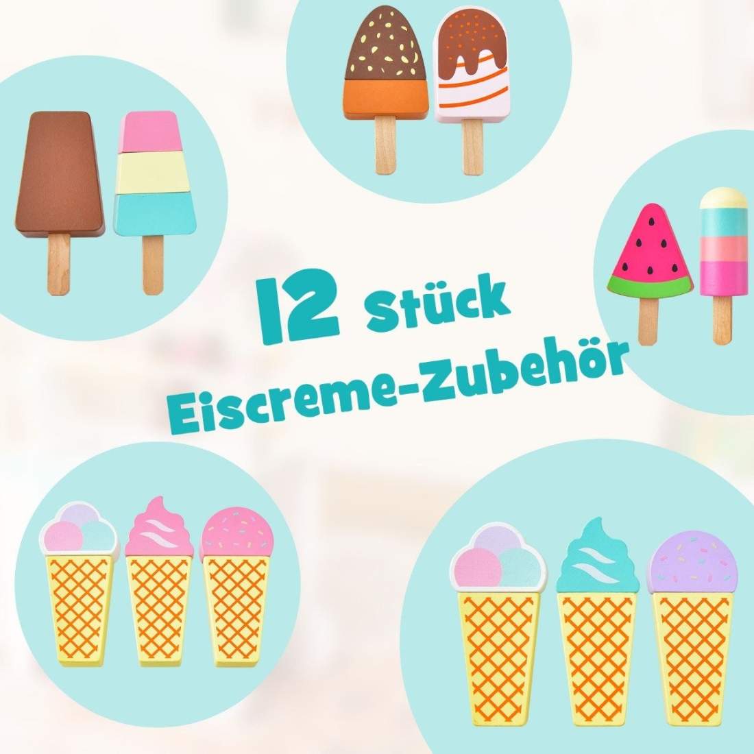 Glassbilsleksak för barn – trä, bärbar, 12 tillbehör | Hem & Hobby | Pryloteket