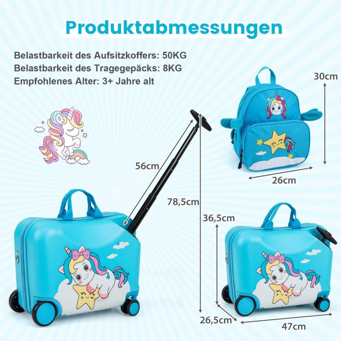 Barnbagageset i 2 delar – resväska och ryggsäck att åka på | Hem & Hobby | Pryloteket