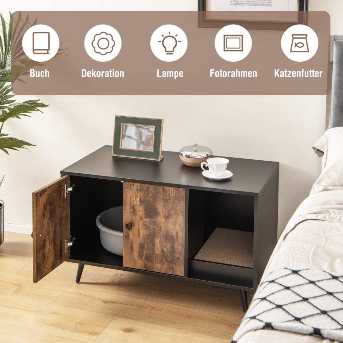 Kattskräpskåp – dubbla dörrar, skrapdyna, ventilation | Hem & Hobby | Pryloteket