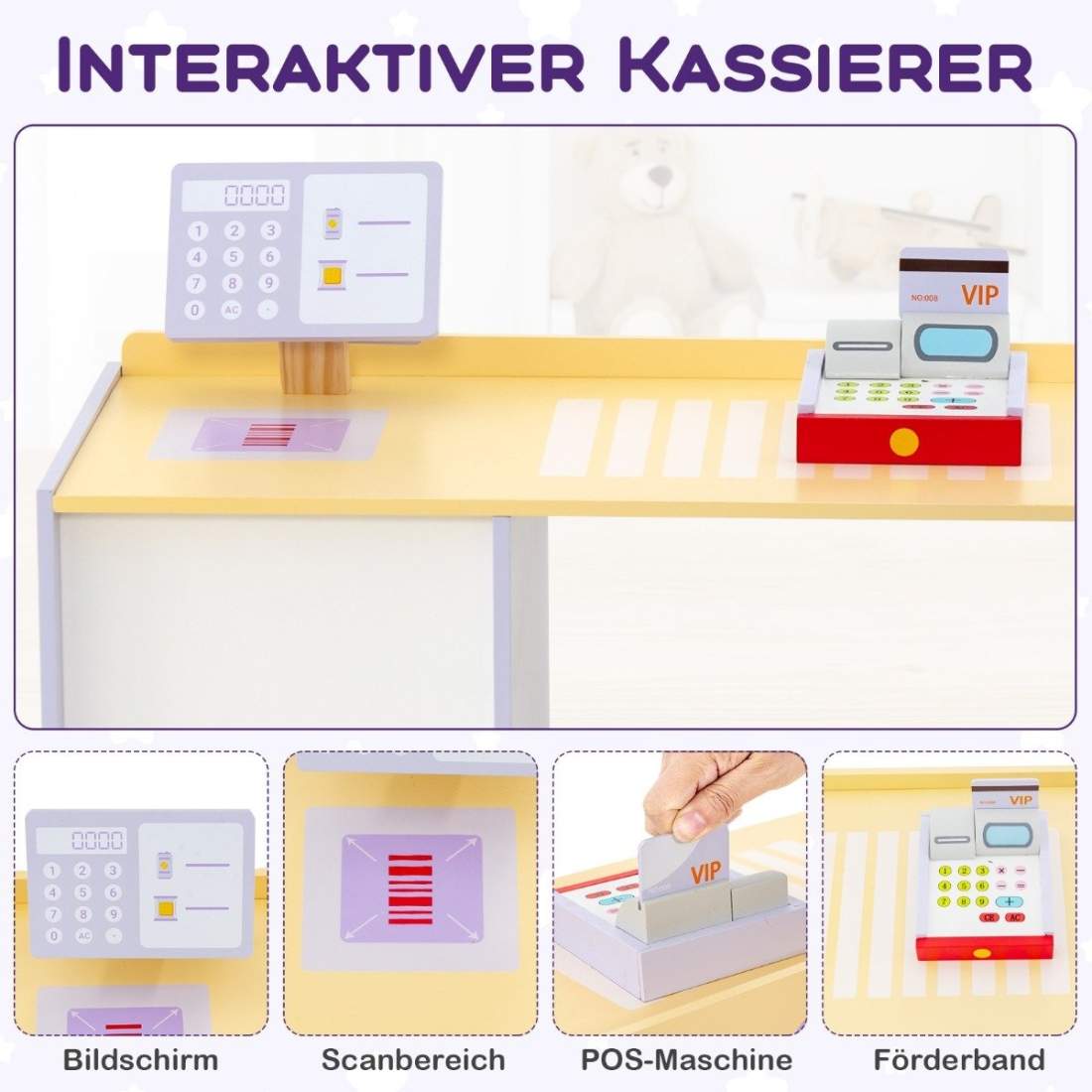 Trälekbutik för barn med disk – 13 matartiklar ingår | Hem & Hobby | Pryloteket