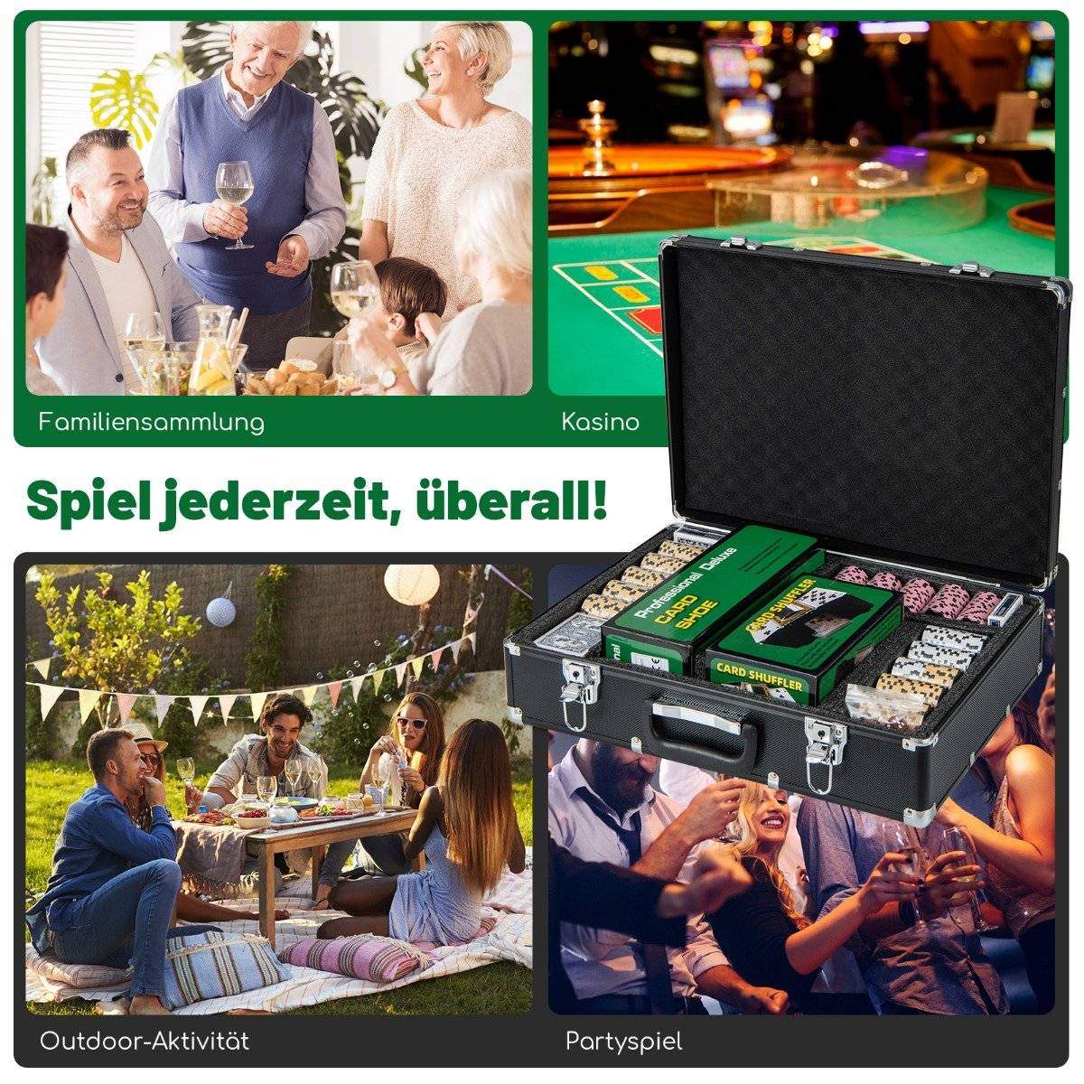 600-stykke pokerchipsæt med etui – Casino-oplevelse