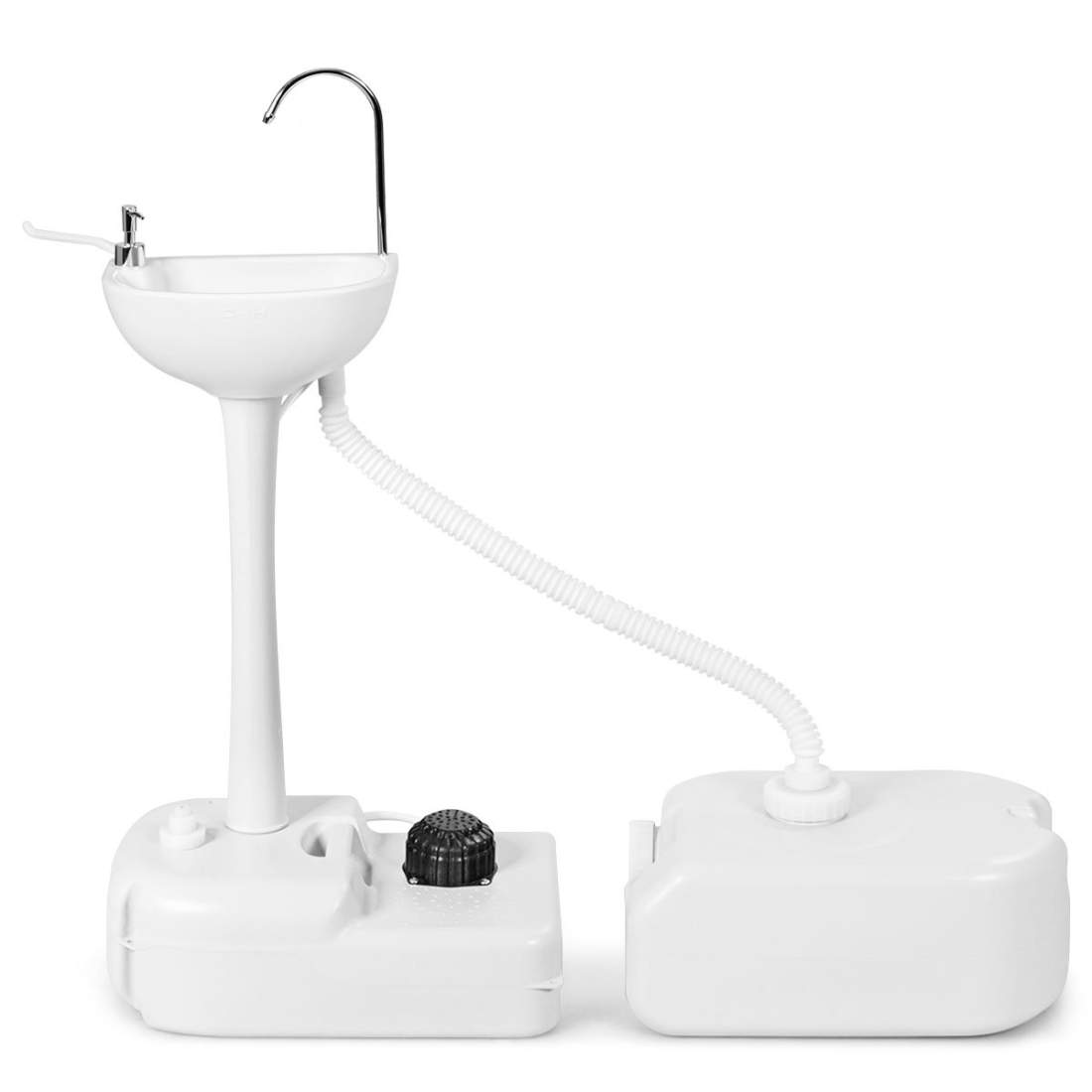 Bärbar campingdiskbänk med 17L tank, hjul och fotpump | Hem & Hobby | Pryloteket