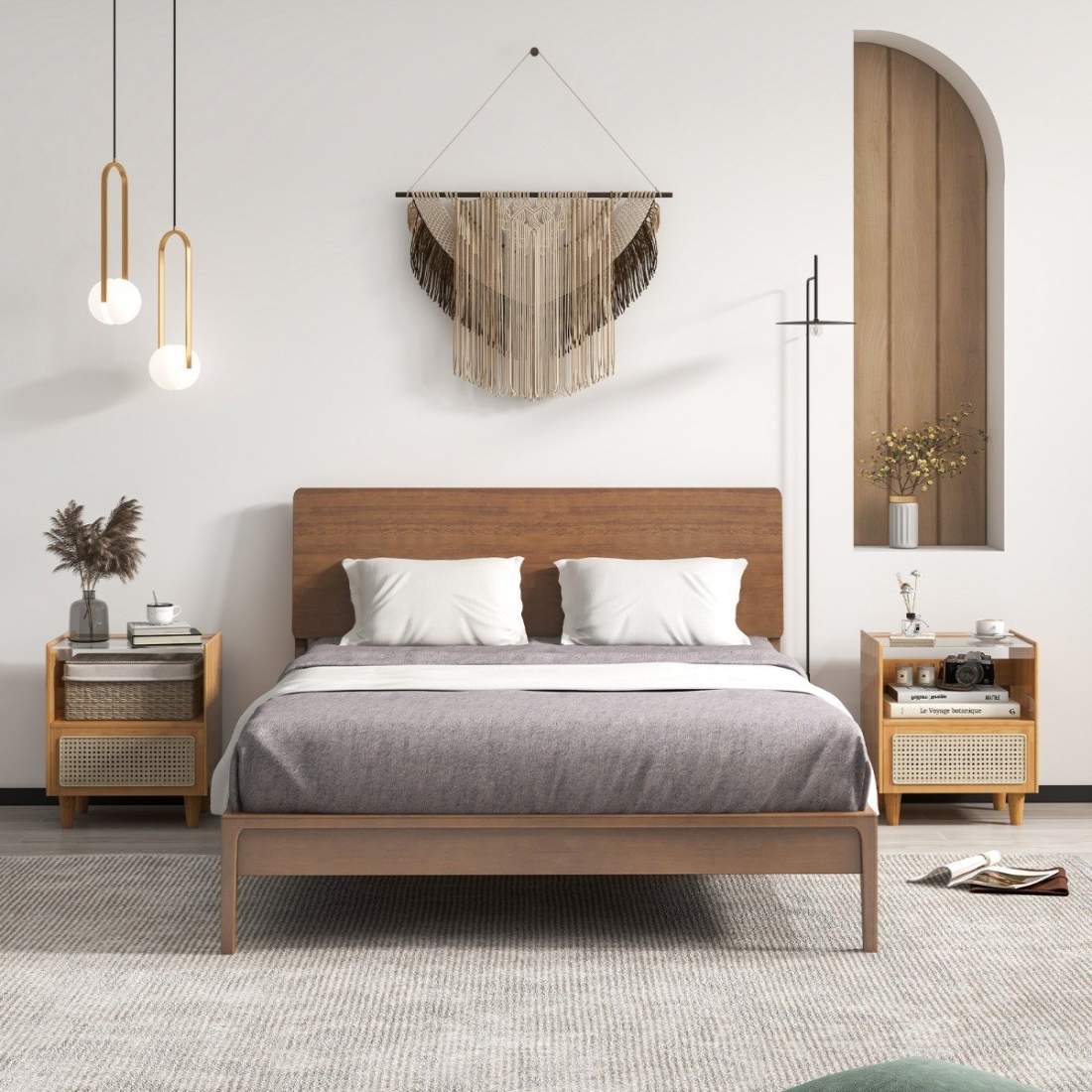 Nattduksbord i bambu och rotting med dold förvaring | Hem & Hobby | Pryloteket