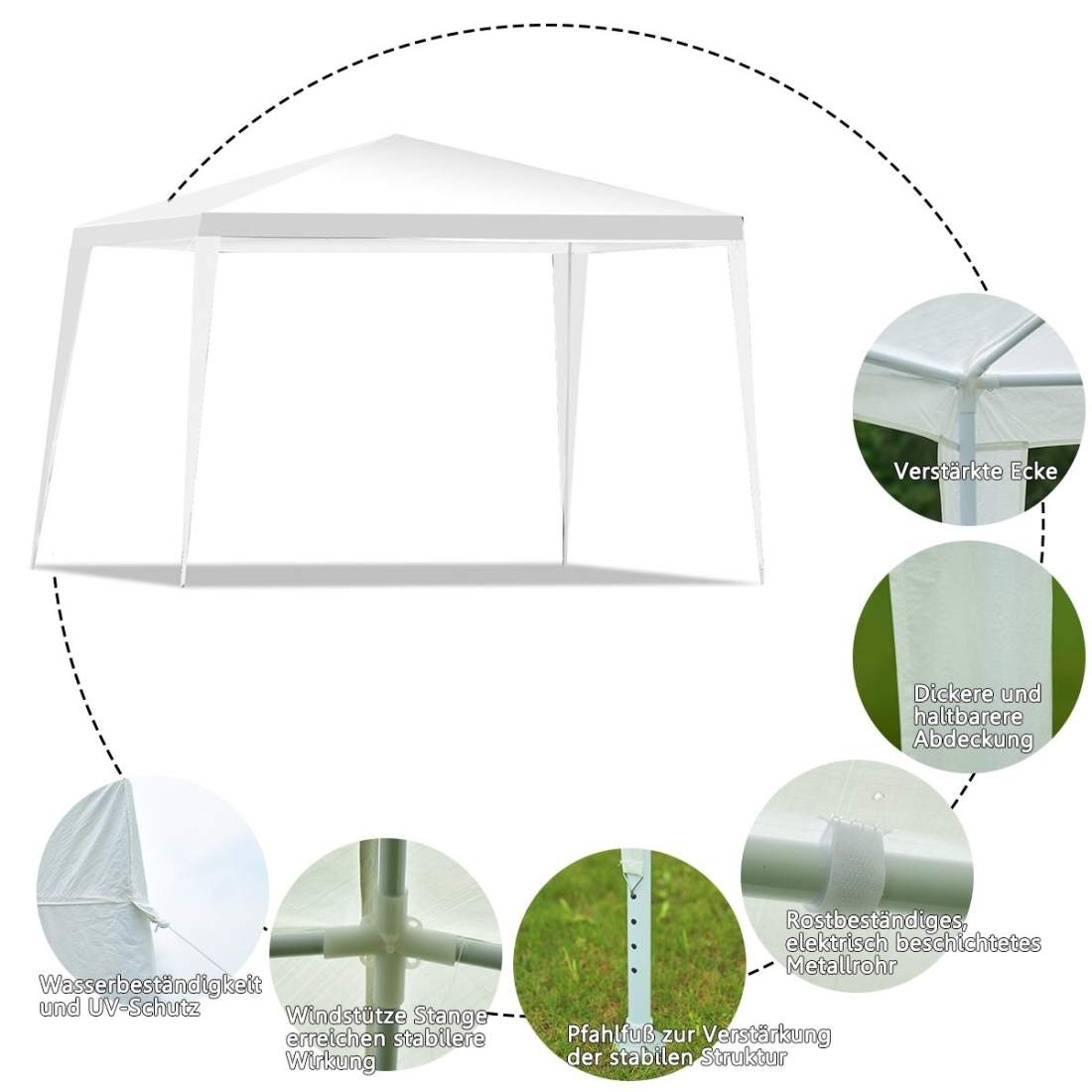 3x3 m vitt utomhustaktält – vattentätt och robust | Hem & Hobby | Pryloteket