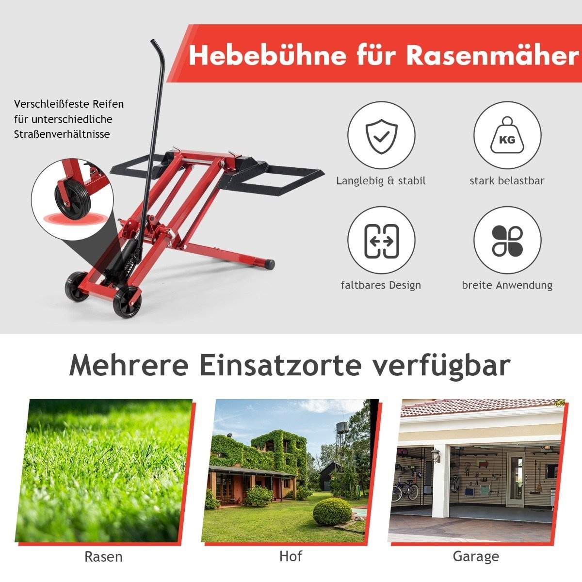 Grästraktorlyft – 227 kg kapacitet, justerbar höjd | Hem & Hobby | Pryloteket