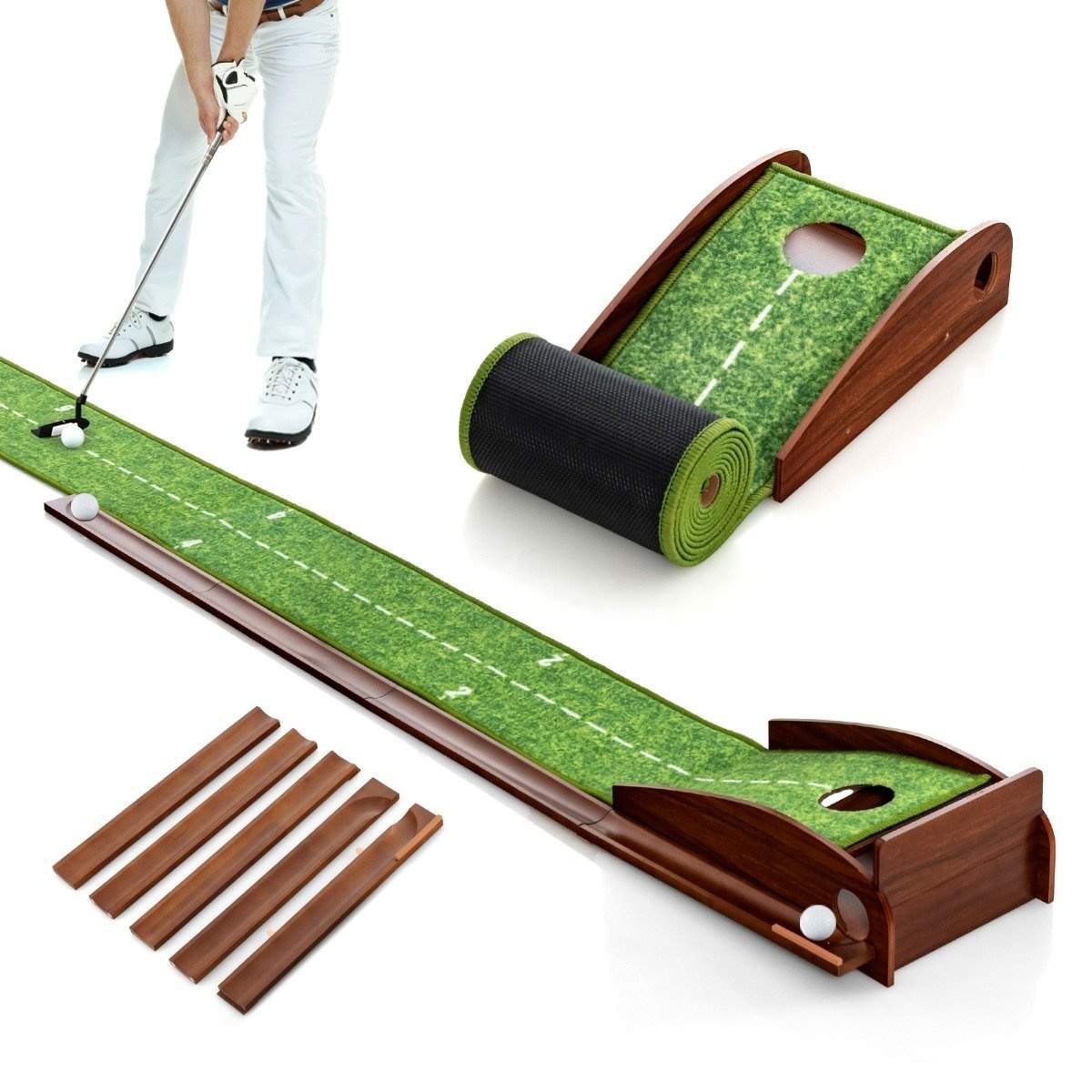 Golfputtmatta med automatisk bollretur – 1 hål, 3 bollar | Hem & Hobby | Pryloteket