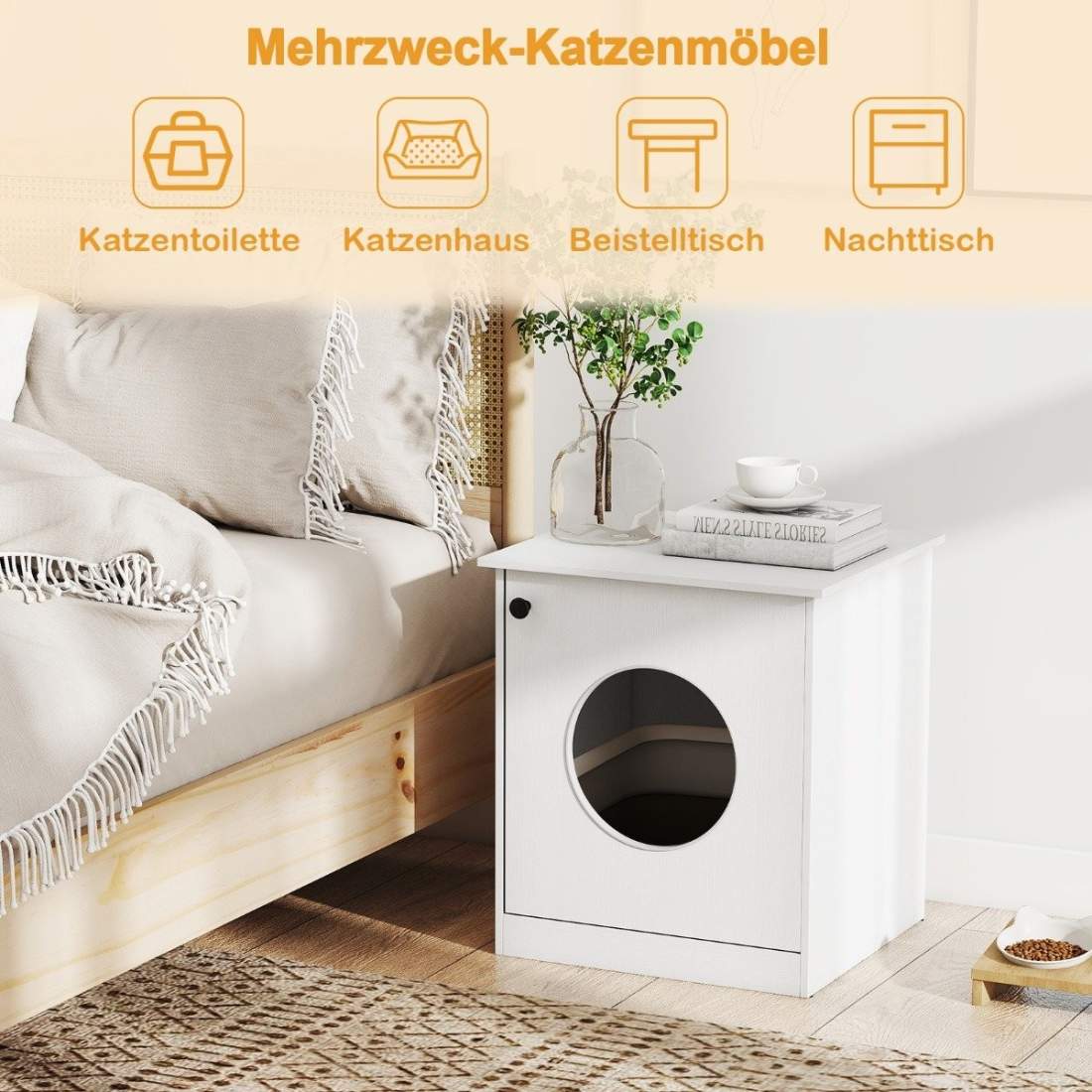 Kattsandskåp – vitt, 51x47x57 cm, mångsidigt och snyggt | Hem & Hobby | Pryloteket