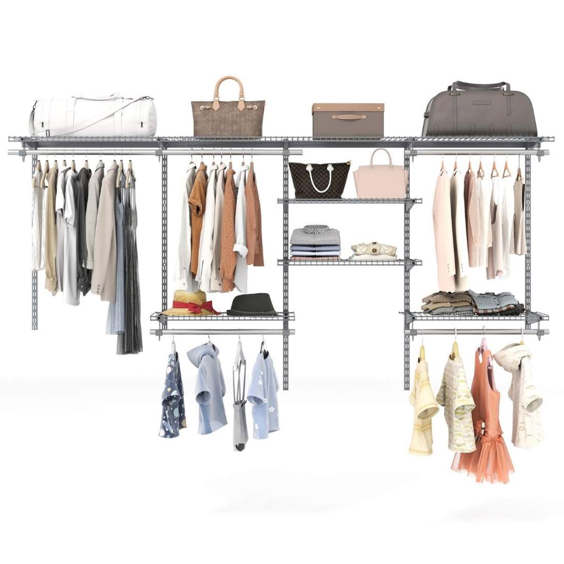 Expanderbar garderobsarrangör – 122-244 cm, justerbart förvaringssystem | Hem & Hobby | Pryloteket