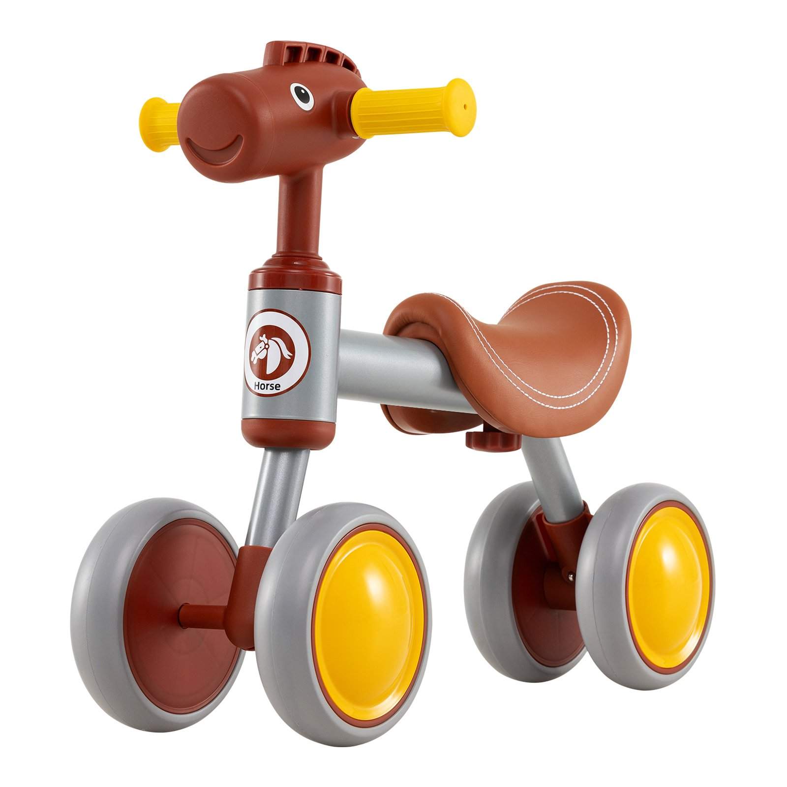Balancecykel til småbørn – 4-hjulet, hestedesign, i alderen 18-36 måneder