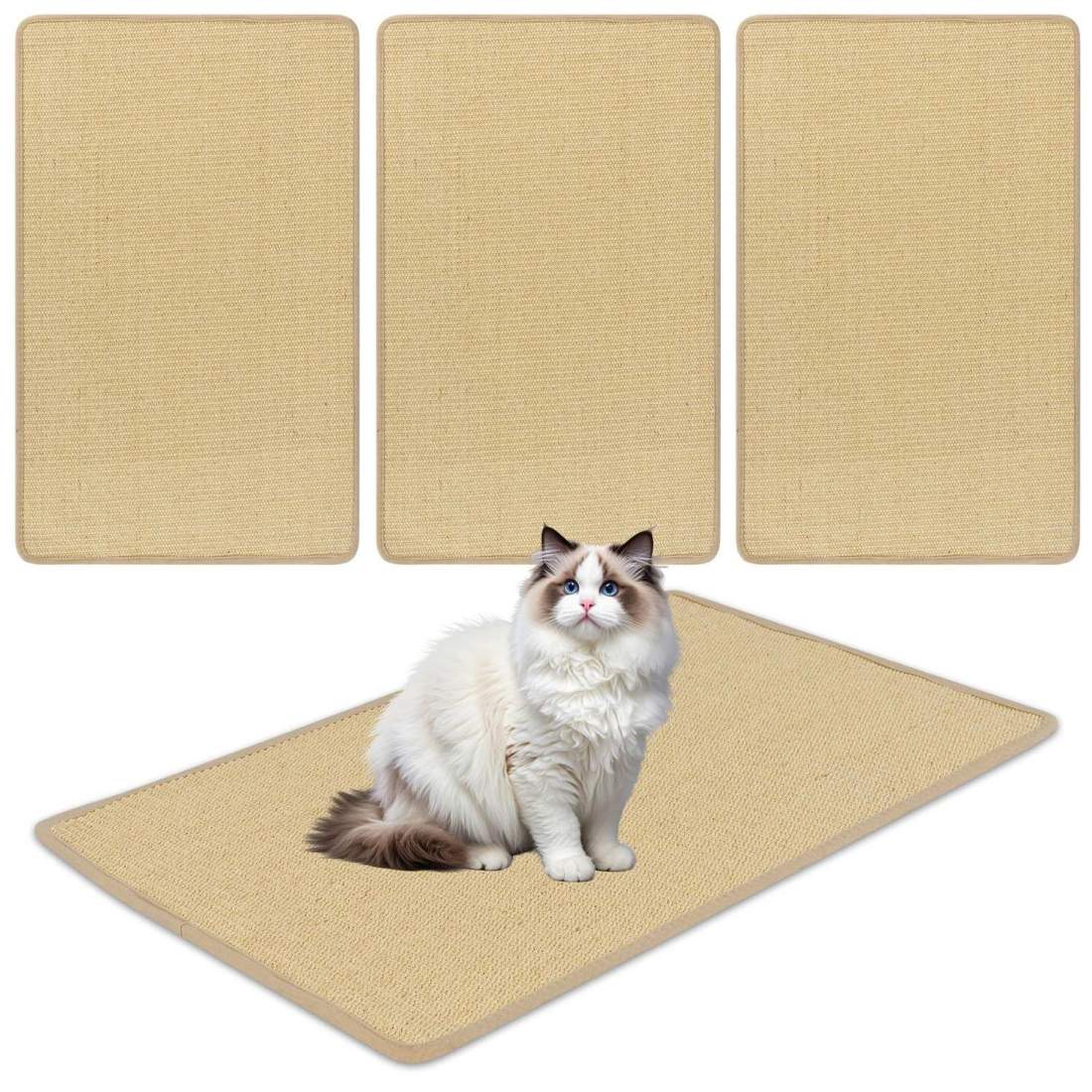 Cat Scratch Matt Set – Stor, självhäftande sisal, 80x50 cm | Hem & Hobby | Pryloteket