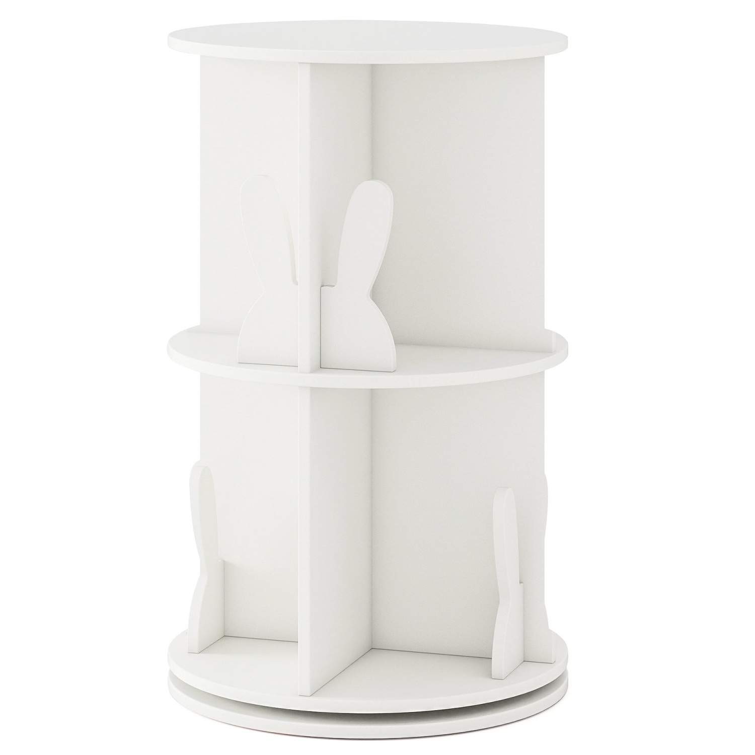 Roterende børnebogreol – 2-lags, kanindelere, 360° adgang