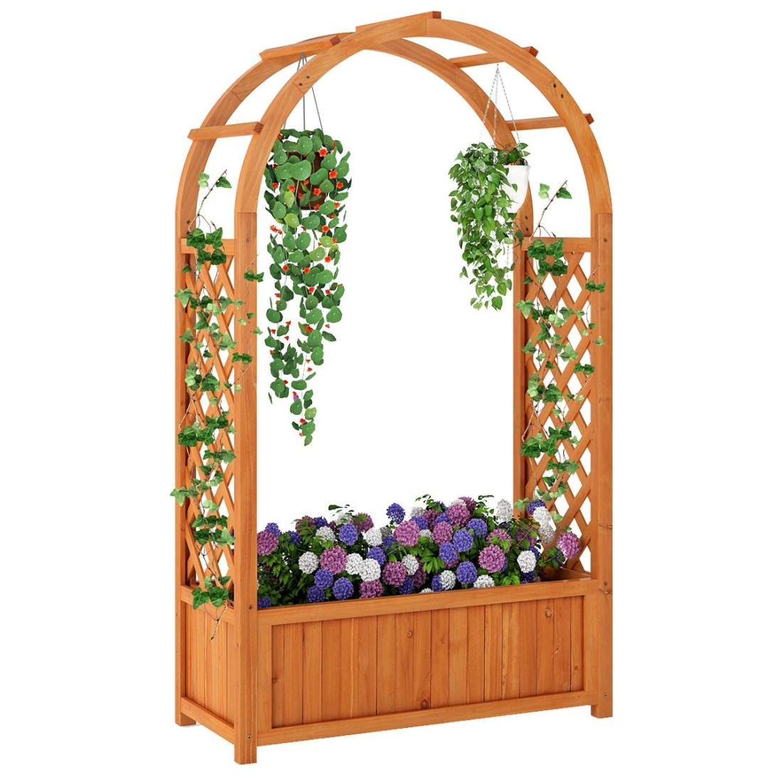 Upphöjd trädgårdssäng med spaljé & välvt tak – 83x36x146 cm | Hem & Hobby | Pryloteket